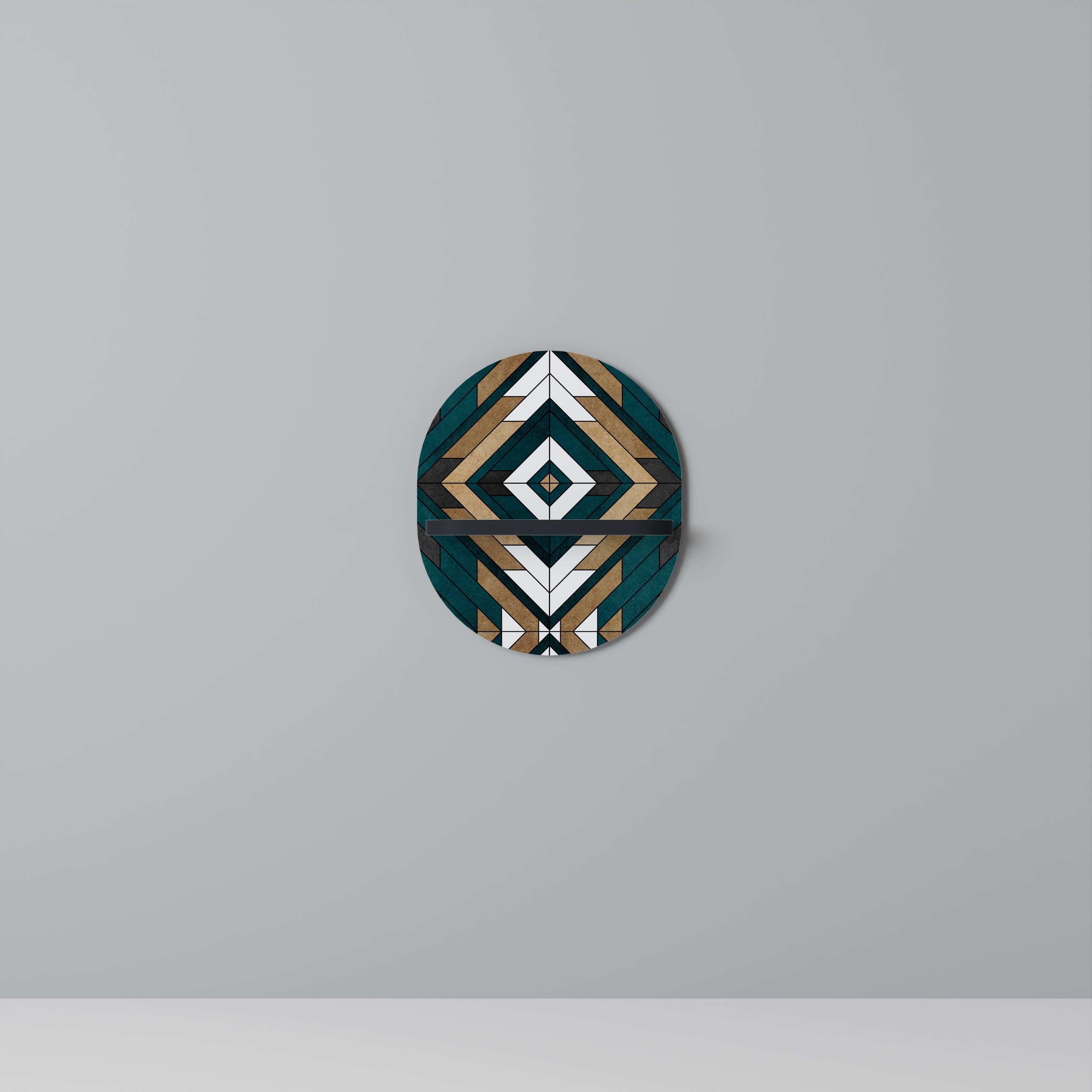 Étagère ovale ARTISTIC GEOMETRY en finition noire