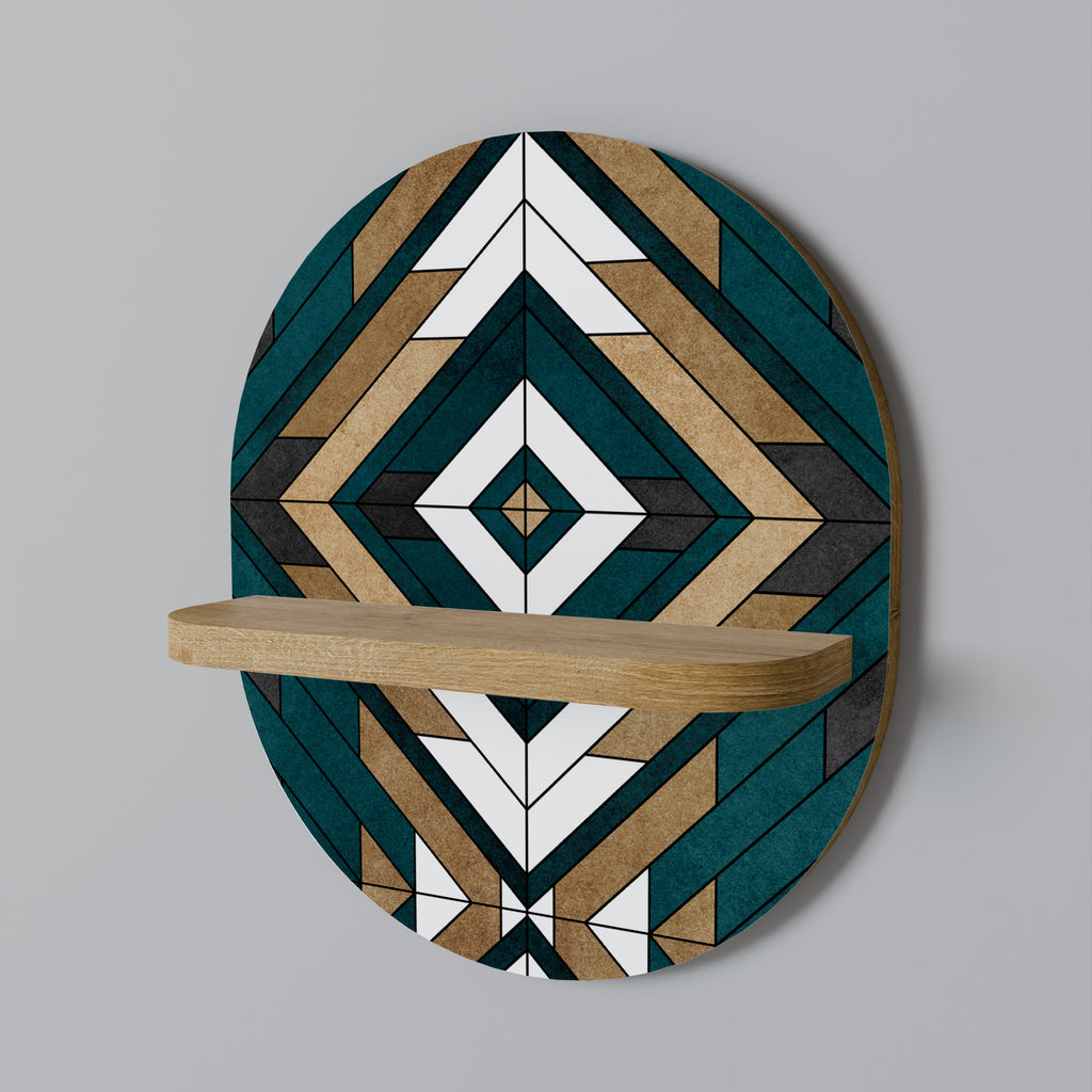 Étagère ovale effet chêne ARTISTIC GEOMETRY