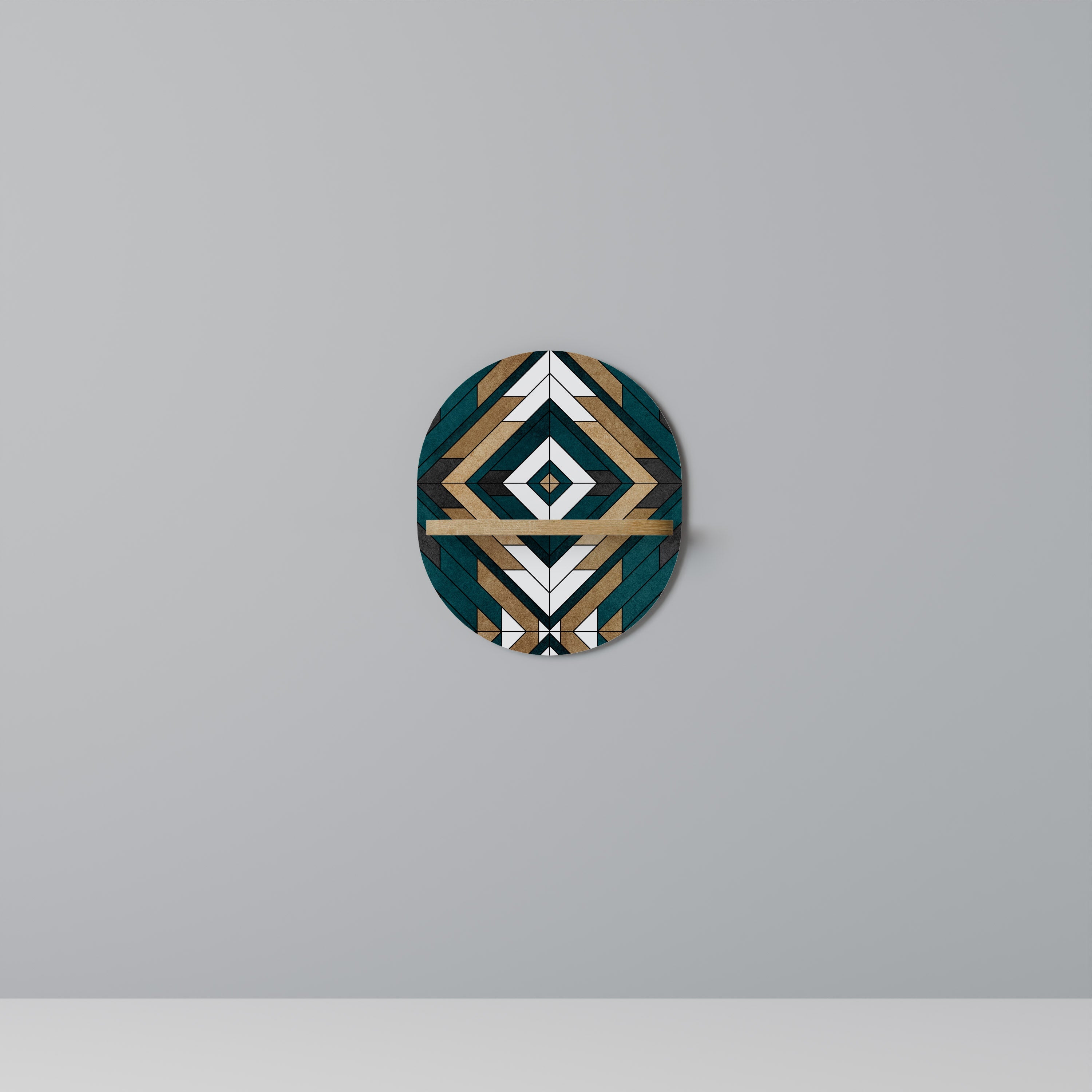 Étagère ovale effet chêne ARTISTIC GEOMETRY