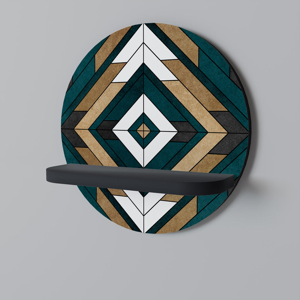 Étagère ronde ARTISTIC GEOMETRY en finition noire