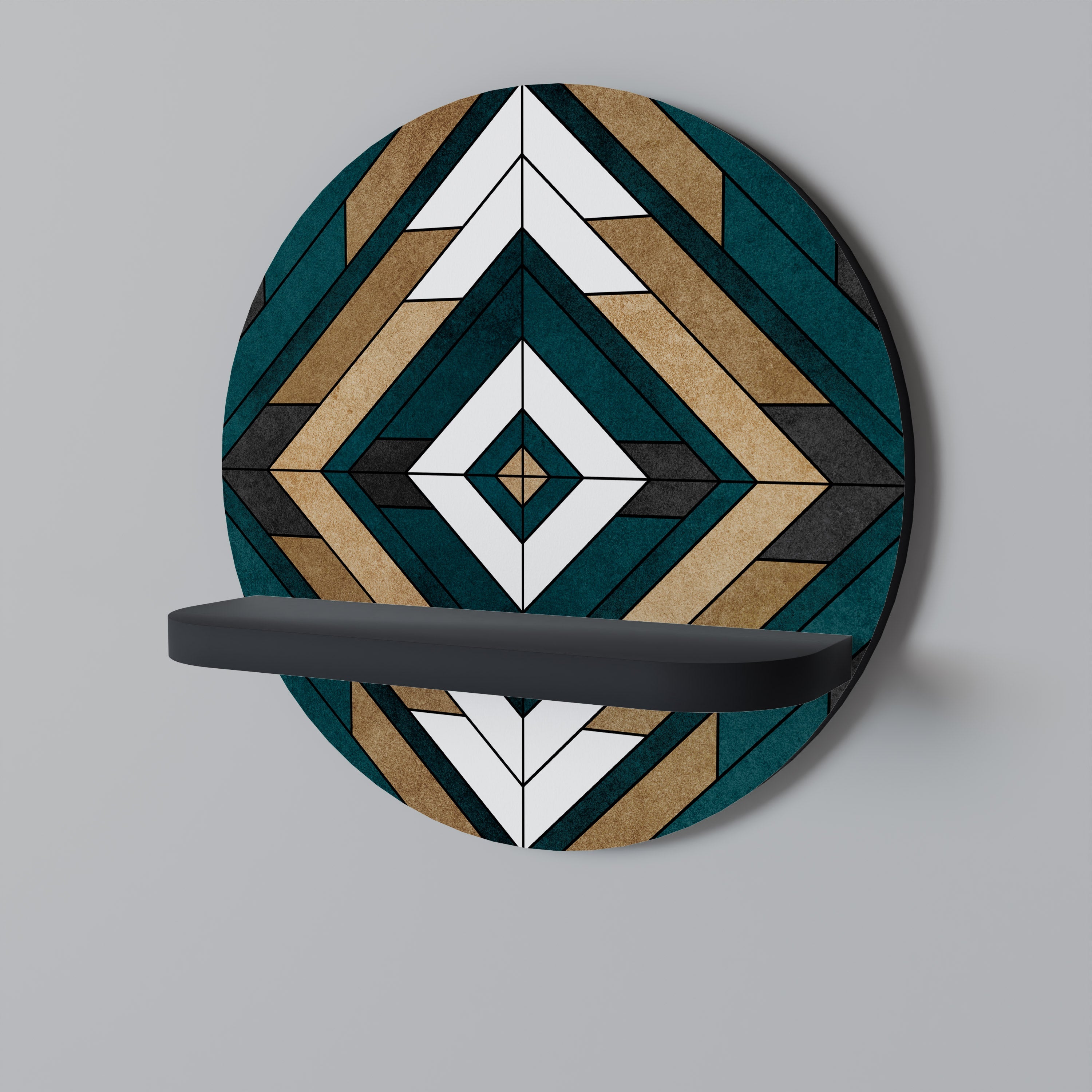 Étagère ronde ARTISTIC GEOMETRY en finition noire