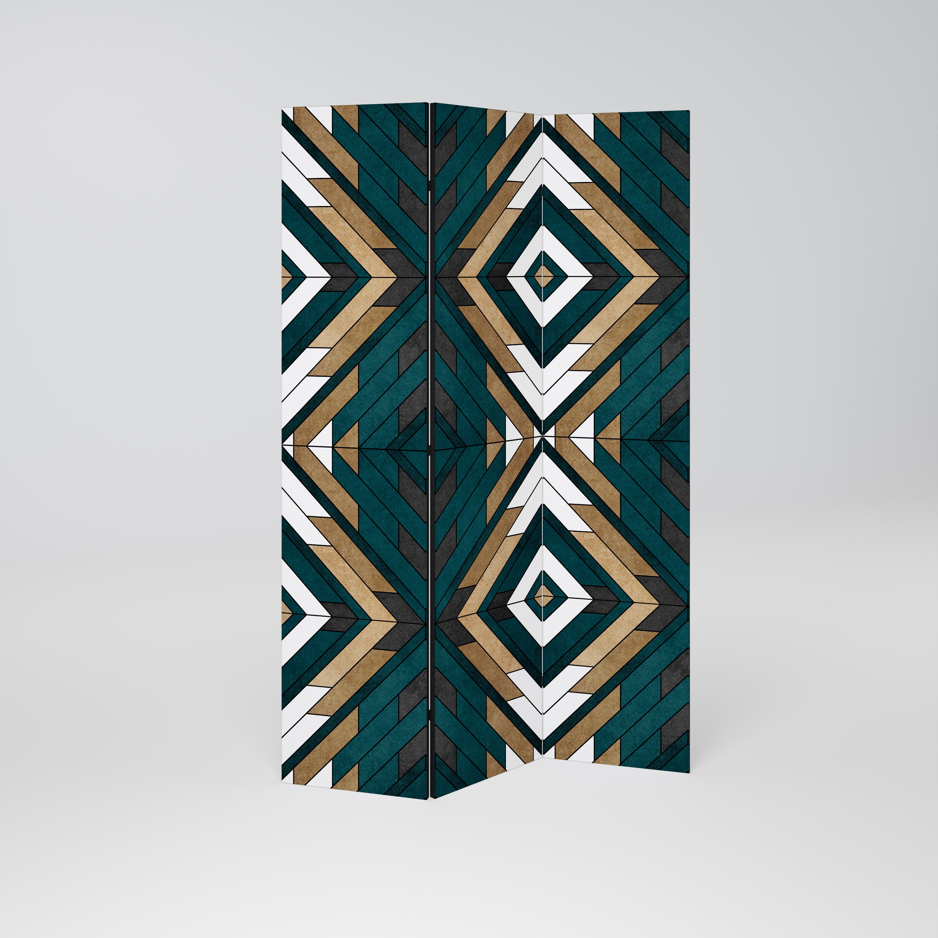 ARTISTIC GEOMETRY 3-Panel Room Divider