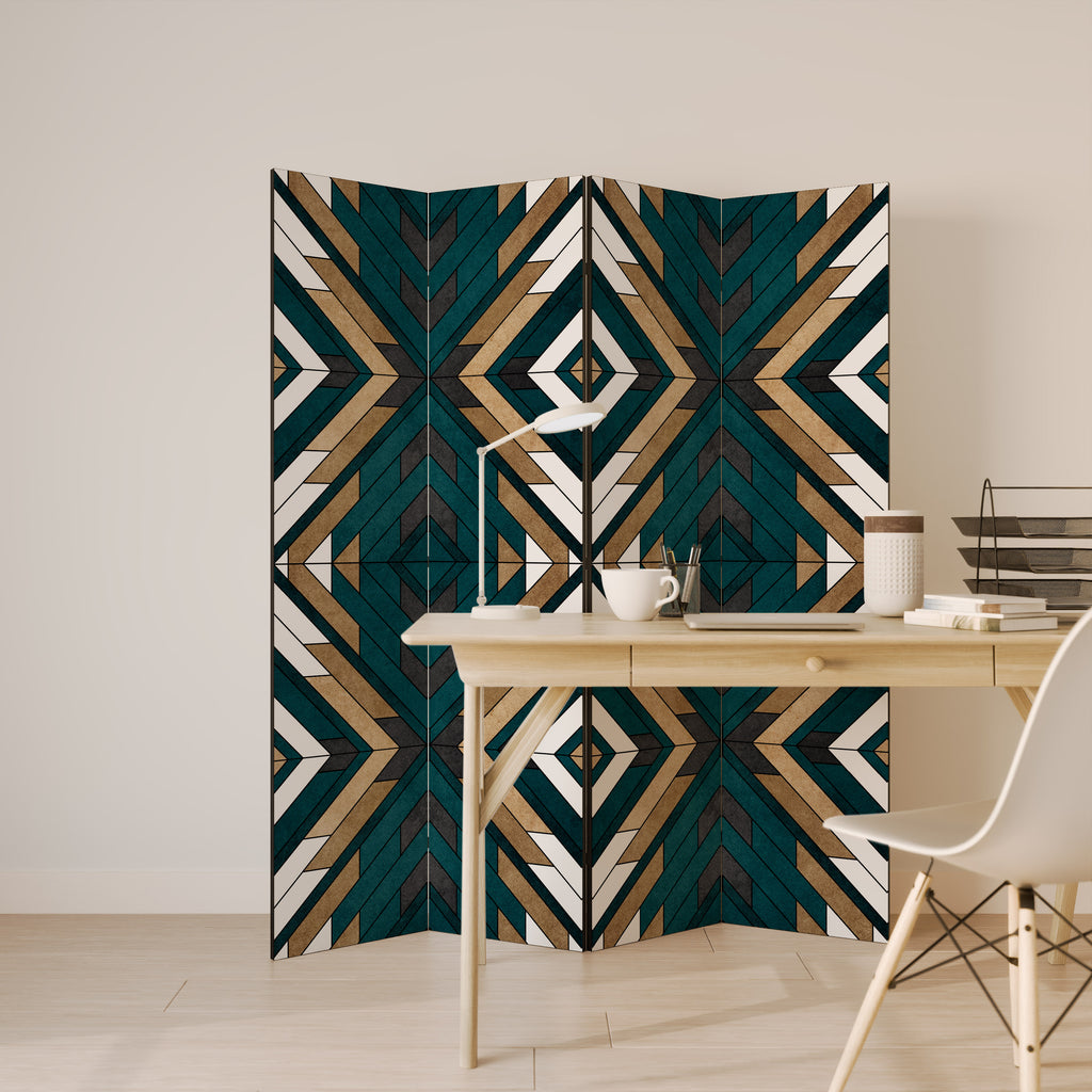 ARTISTIC GEOMETRY 4-Panel Room Divider
