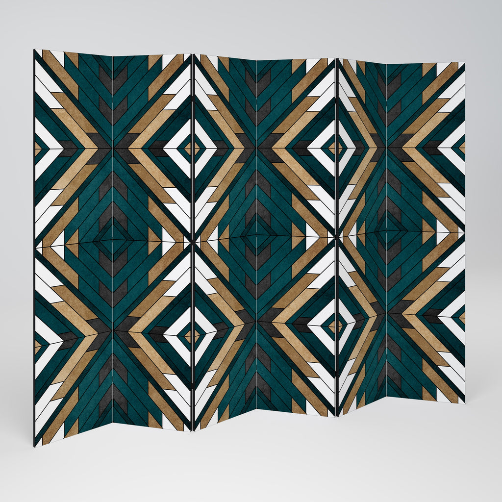 Séparateur de pièce décoratif à 6 panneaux GÉOMÉTRIE ARTISTIQUE