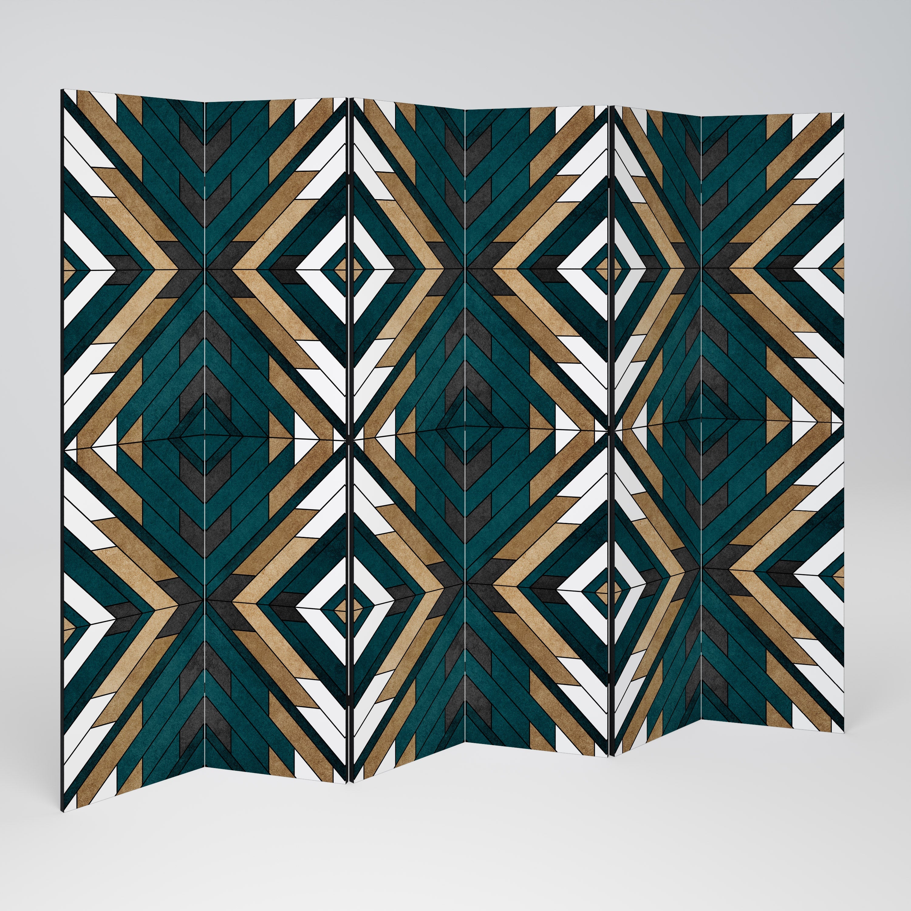Séparateur de pièce décoratif à 6 panneaux GÉOMÉTRIE ARTISTIQUE