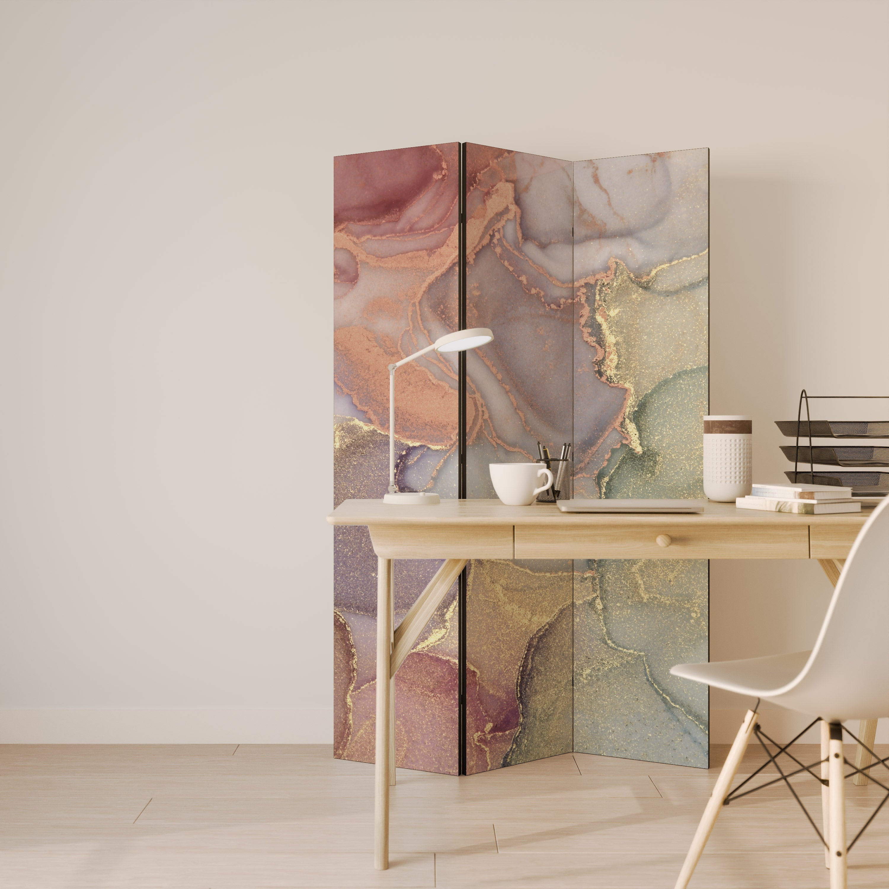 Paravent décoratif à 3 panneaux GOLDEN DREAMSCAPE RHYTHM