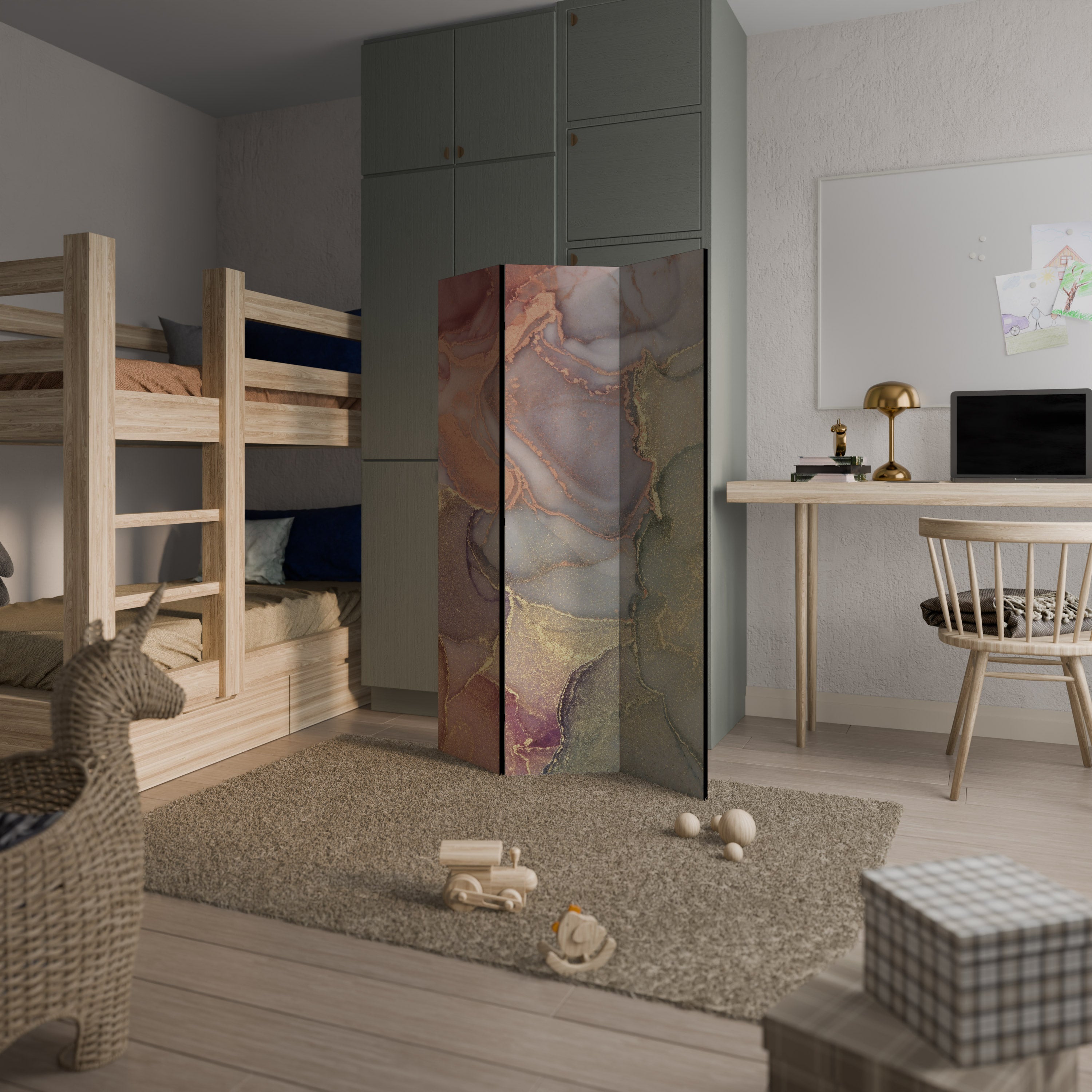 GOLDEN DREAMSCAPE RHYTHM 3-Panel Room Divider