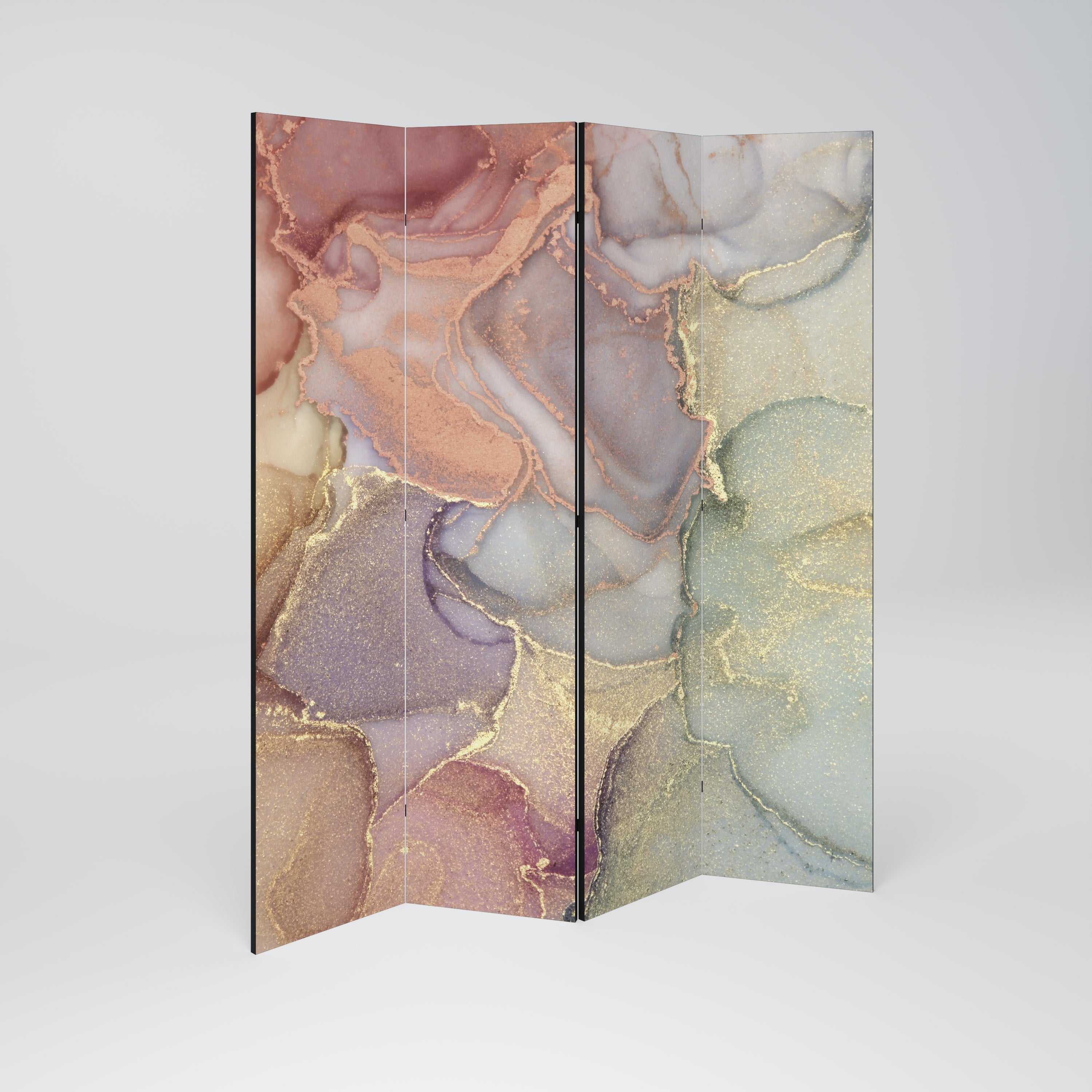 Paravent décoratif à 4 panneaux GOLDEN DREAMSCAPE RHYTHM