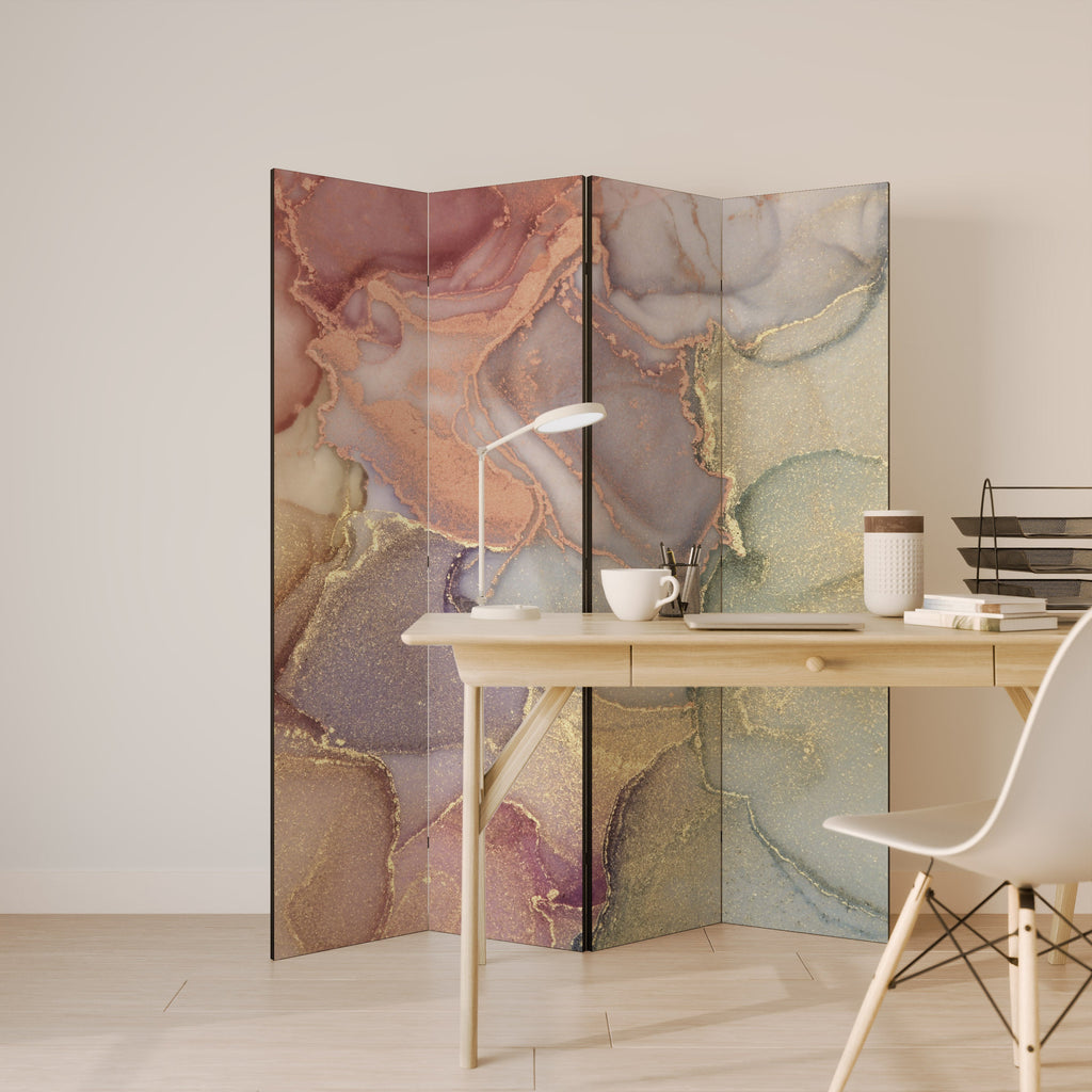 Paravent décoratif à 4 panneaux GOLDEN DREAMSCAPE RHYTHM