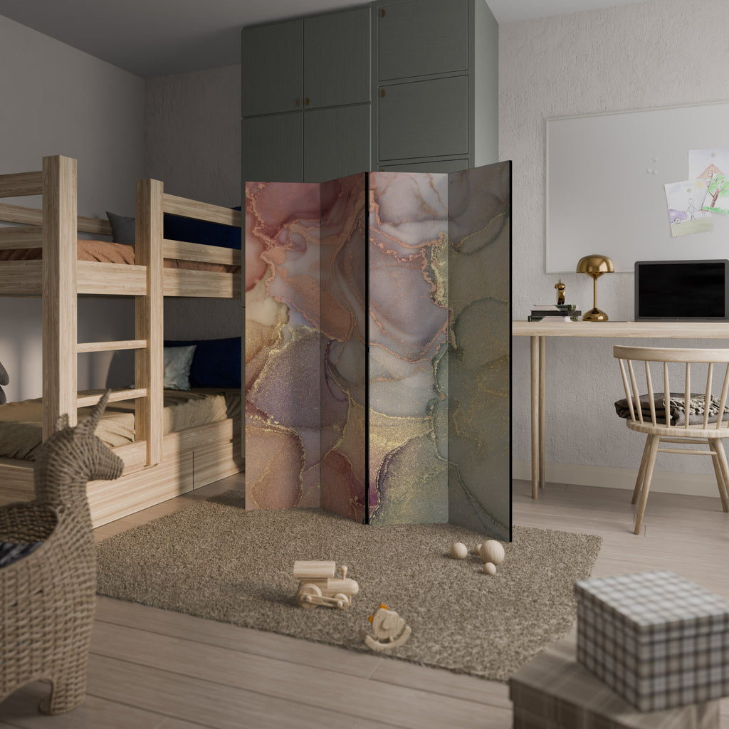 Paravent décoratif à 4 panneaux GOLDEN DREAMSCAPE RHYTHM