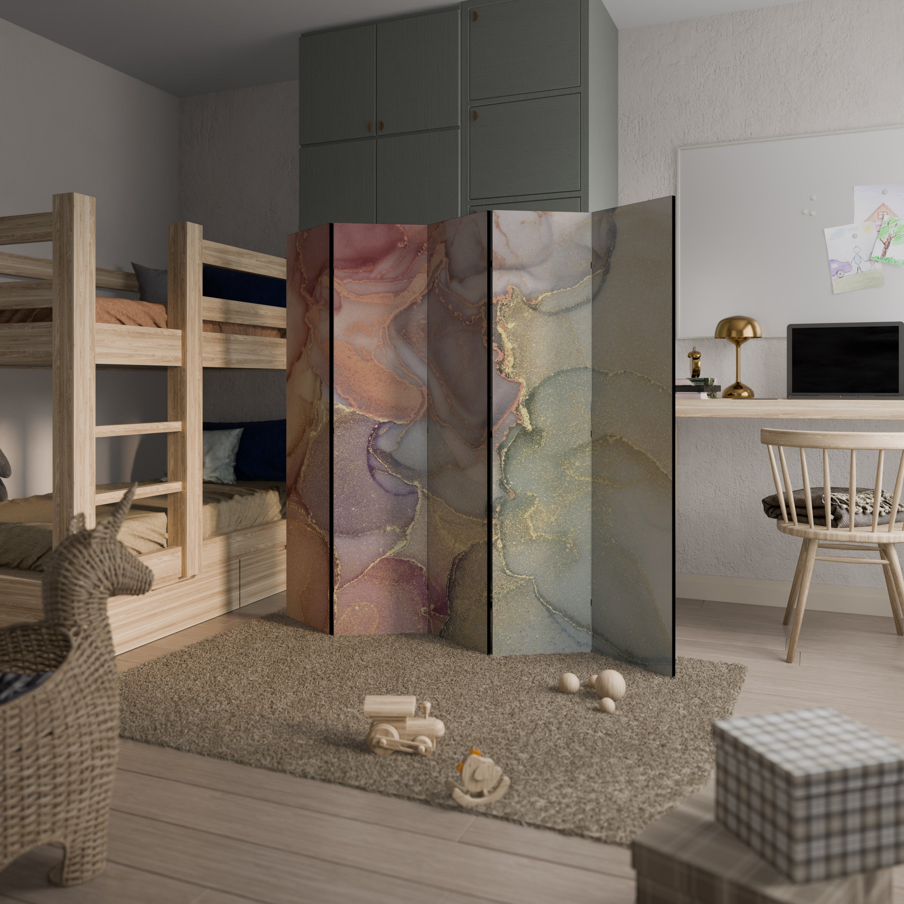 GOLDEN DREAMSCAPE RHYTHM 5-Panel Room Divider