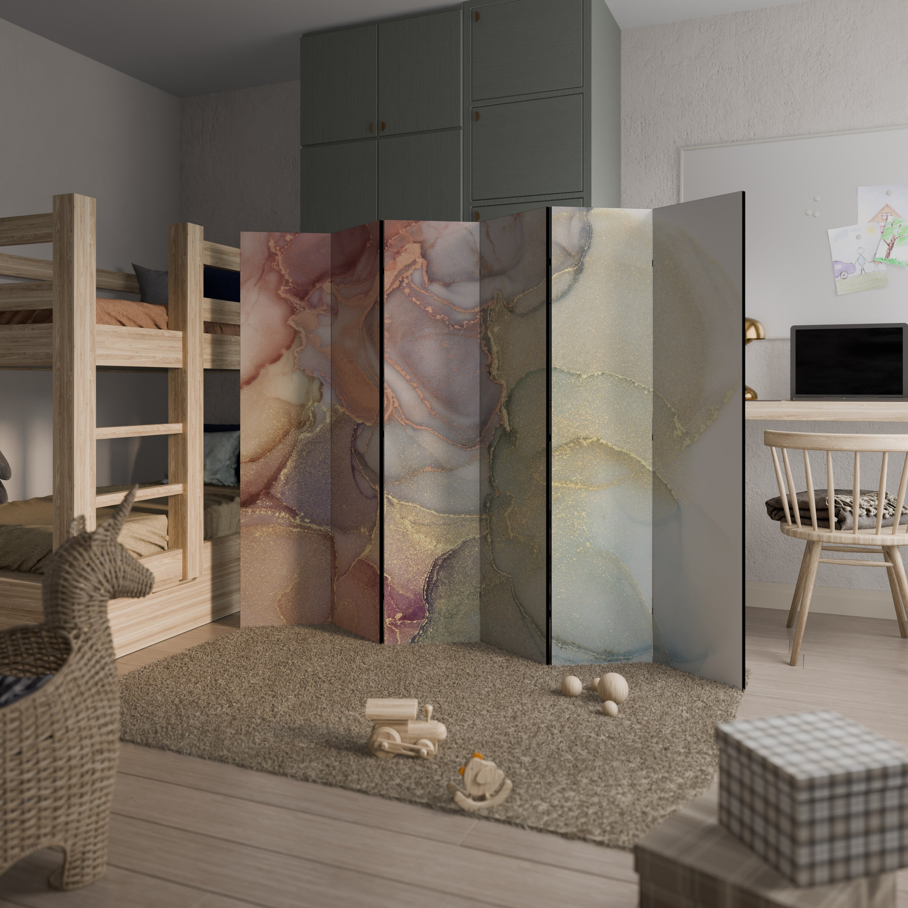 GOLDEN DREAMSCAPE RHYTHM 6-Panel Room Divider