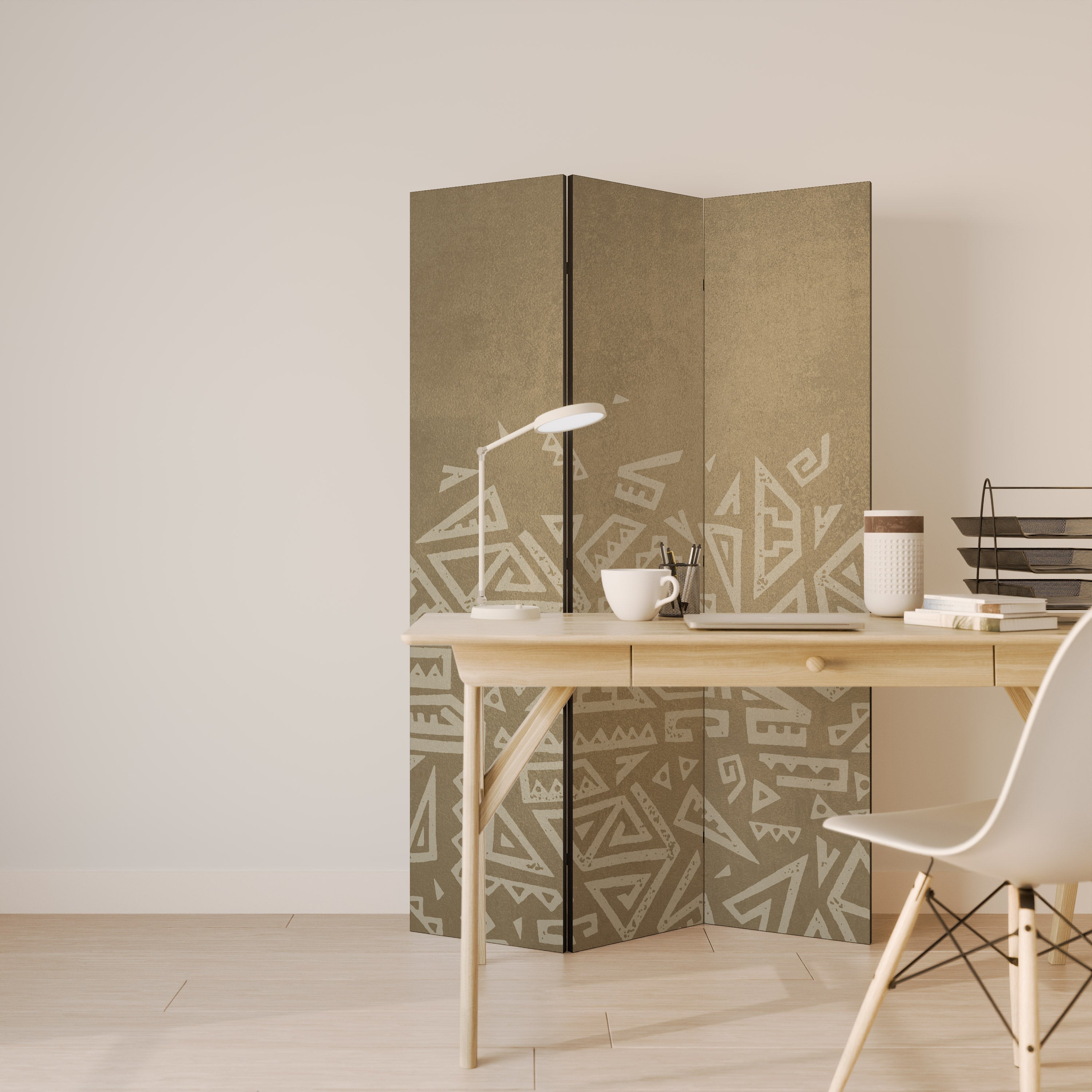 SUPERPOSITION CULTURELLE Séparateur de pièce décoratif à 3 panneaux