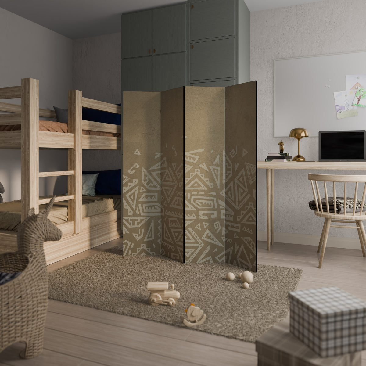 CULTURAL LAYERING 4-Panel Room Divider