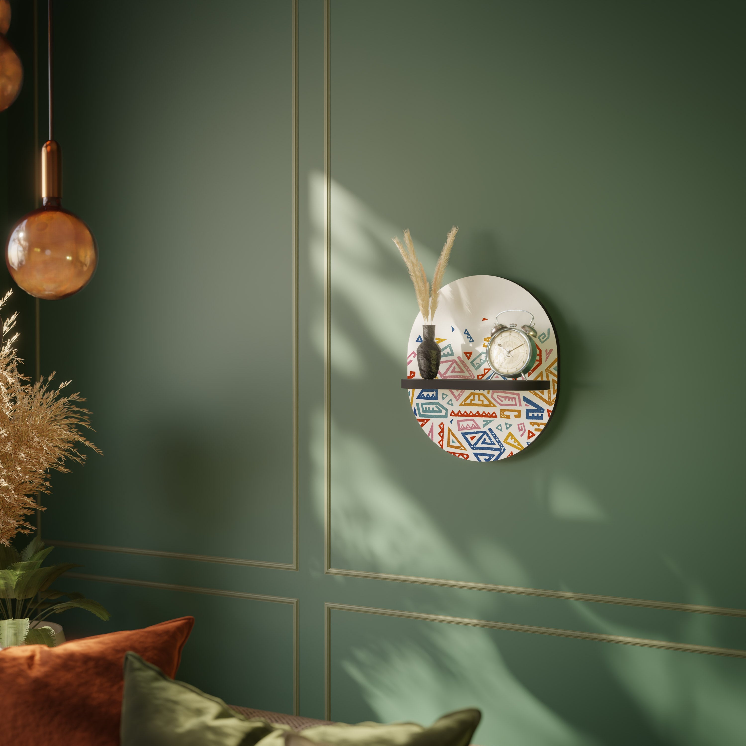 Étagère d'art ovale ANGULAR FEELING en finition noire