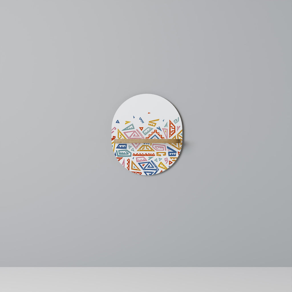 Étagère d'art ovale Angular Feeling effet chêne