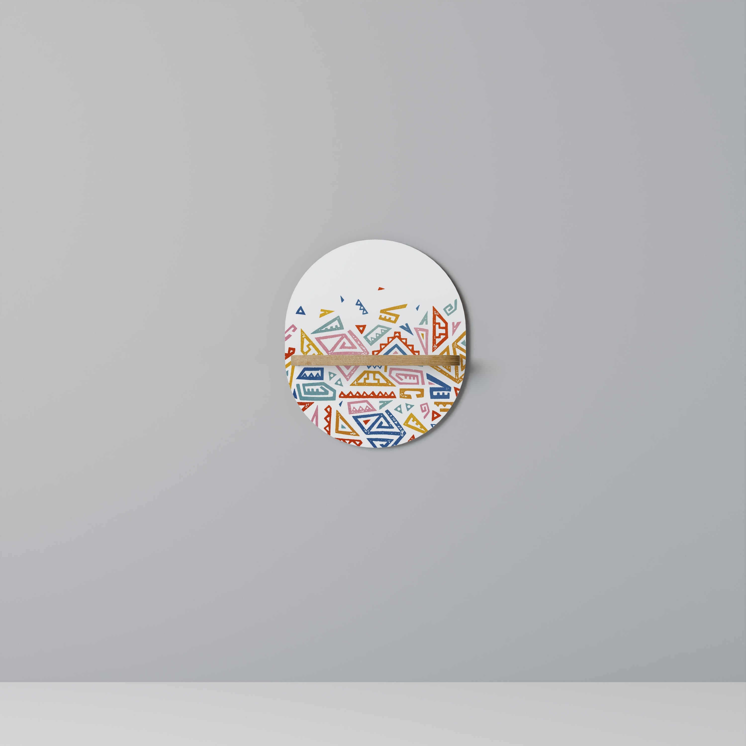 Étagère d'art ovale Angular Feeling effet chêne