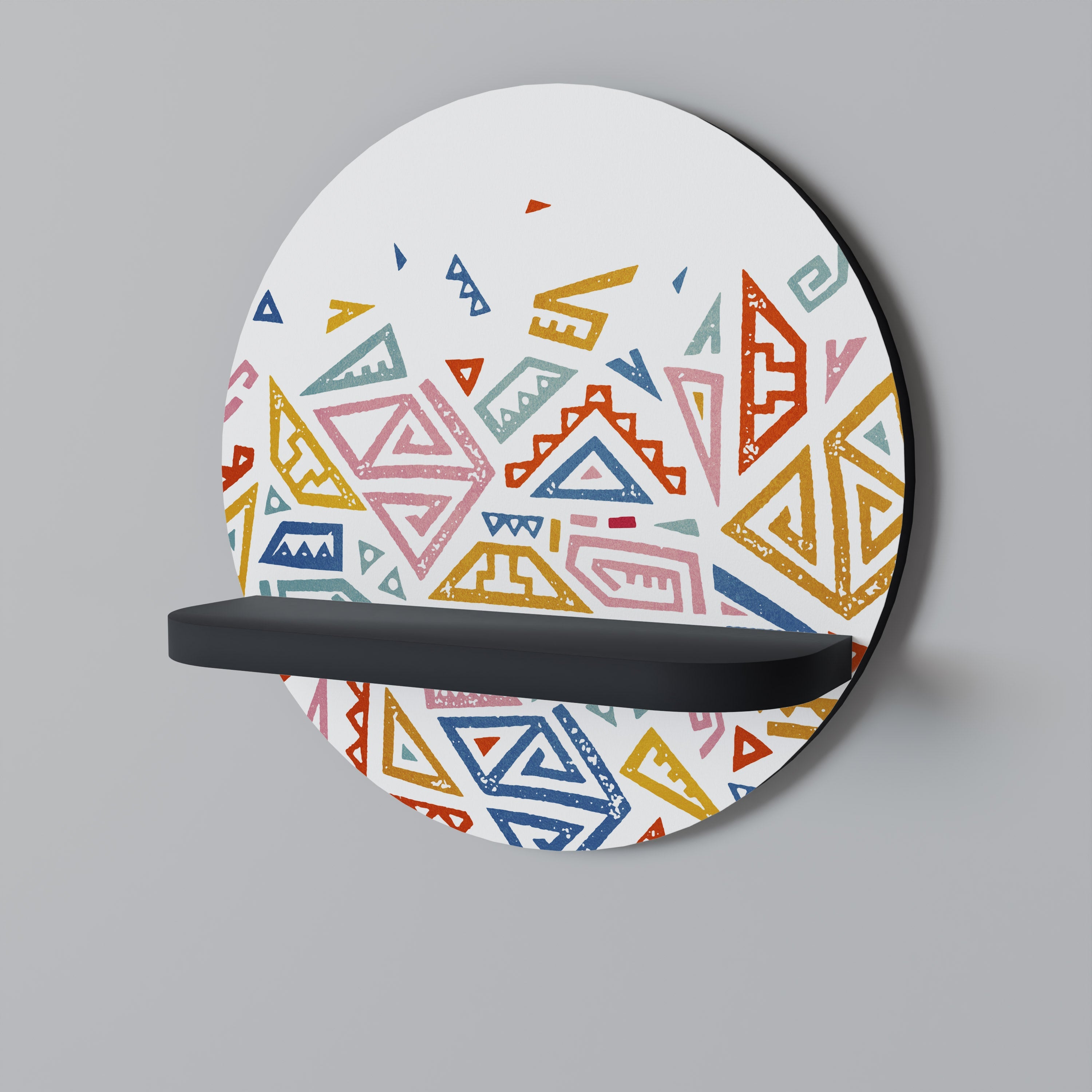 Étagère d'art ronde ANGULAR FEELING en finition noire