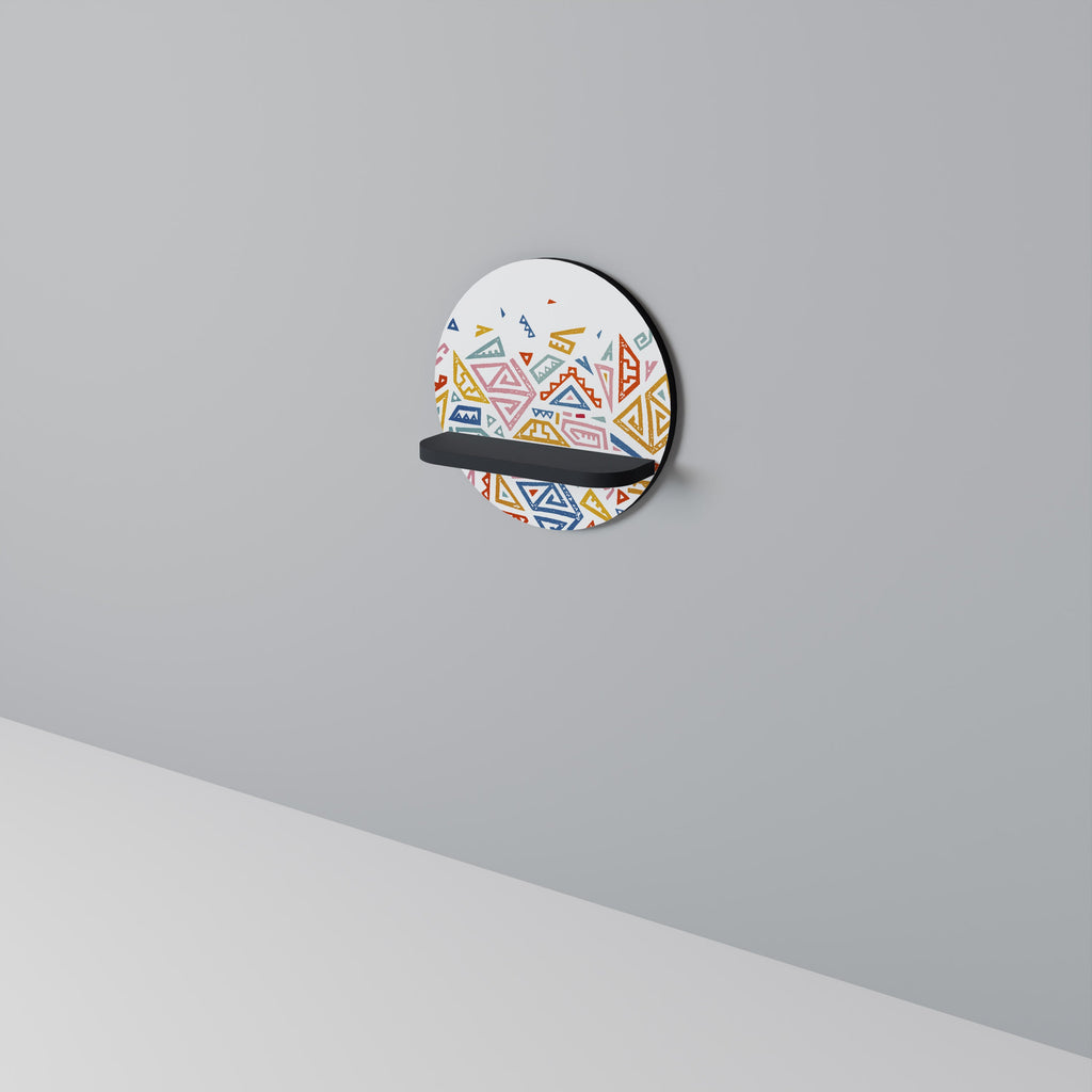 Étagère d'art ronde ANGULAR FEELING en finition noire