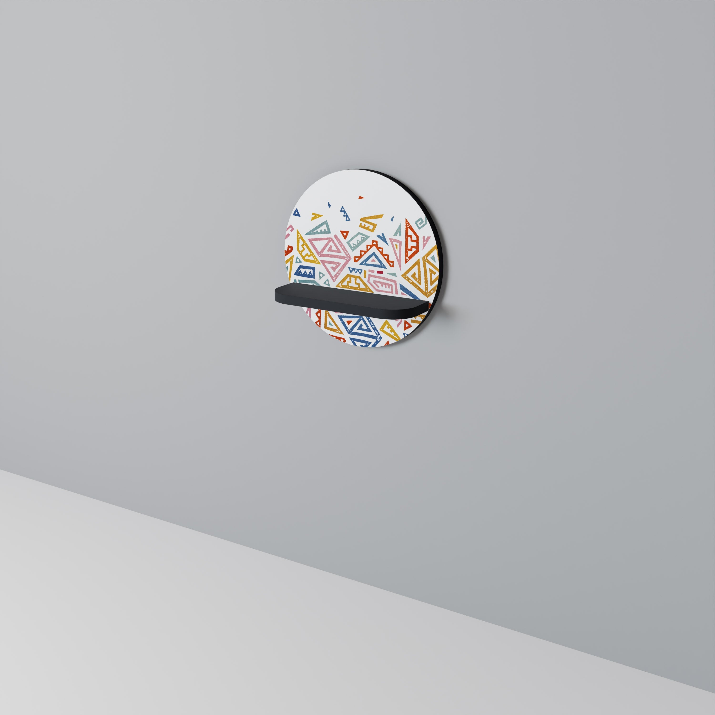 Étagère d'art ronde ANGULAR FEELING en finition noire