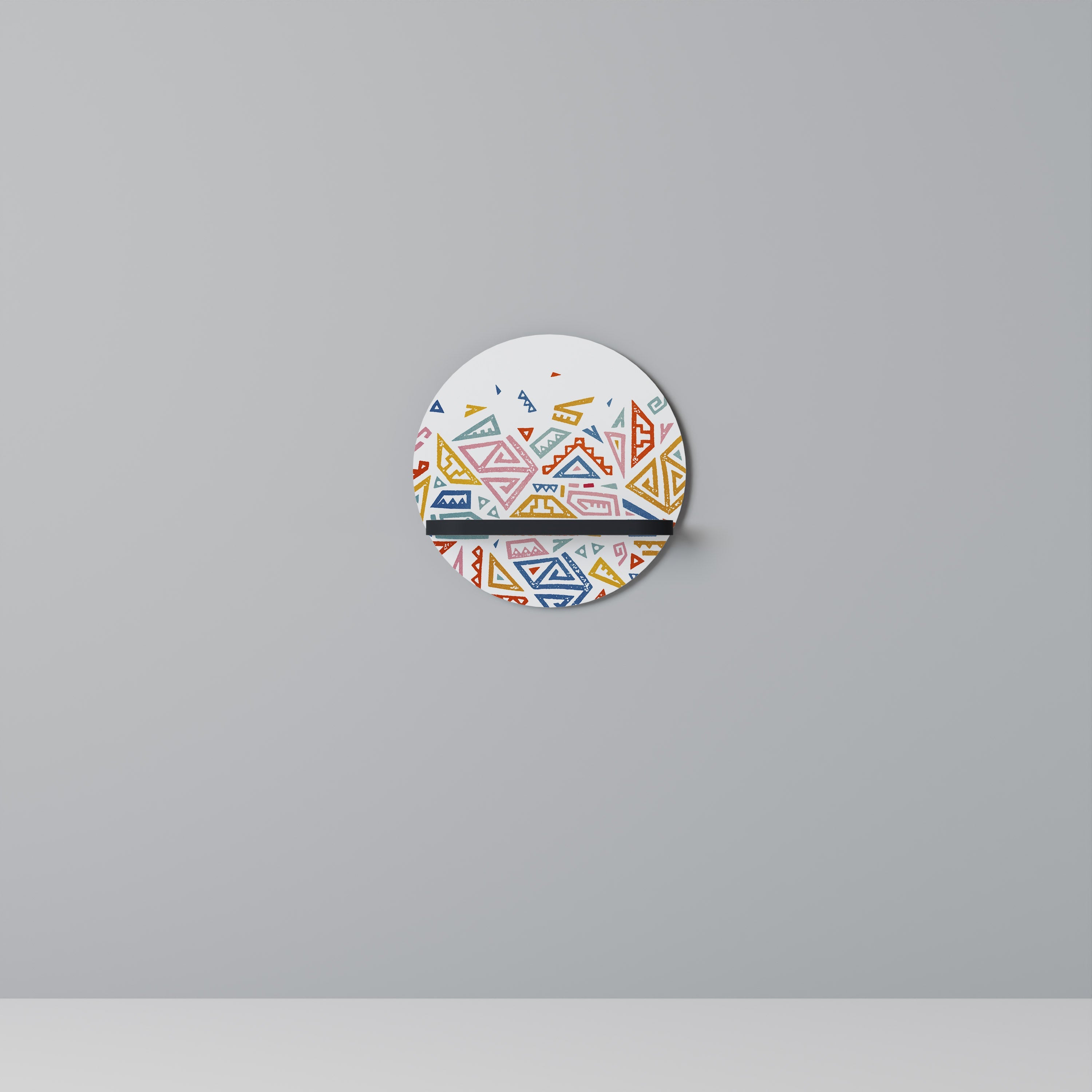 Étagère d'art ronde ANGULAR FEELING en finition noire