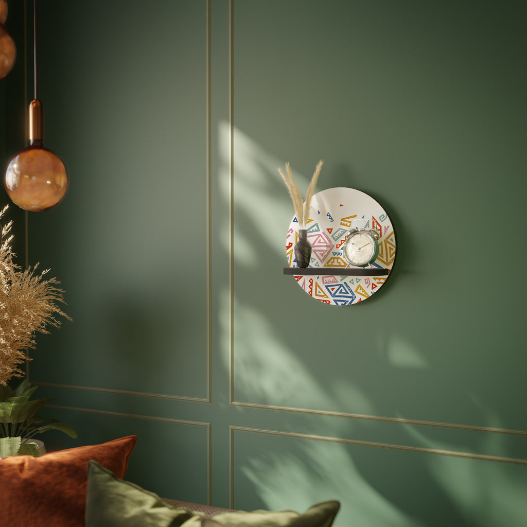 Étagère d'art ronde ANGULAR FEELING en finition noire