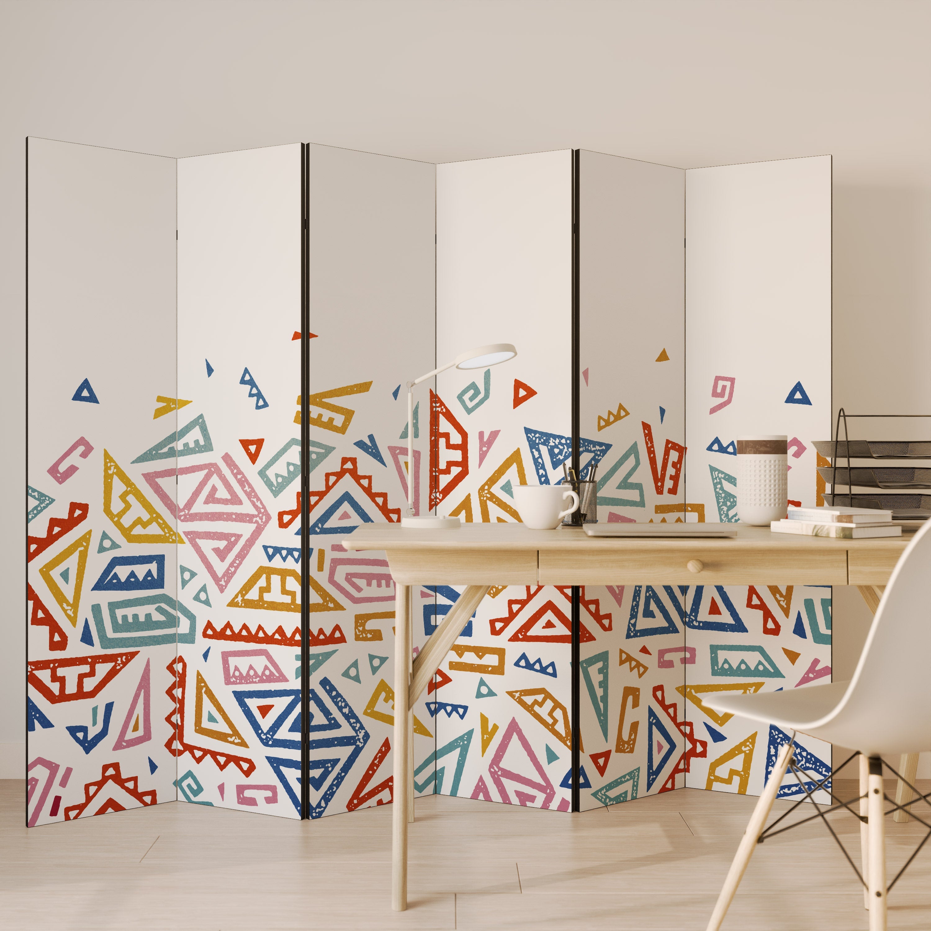 Paravent décoratif à 6 panneaux ANGULAR FEELING