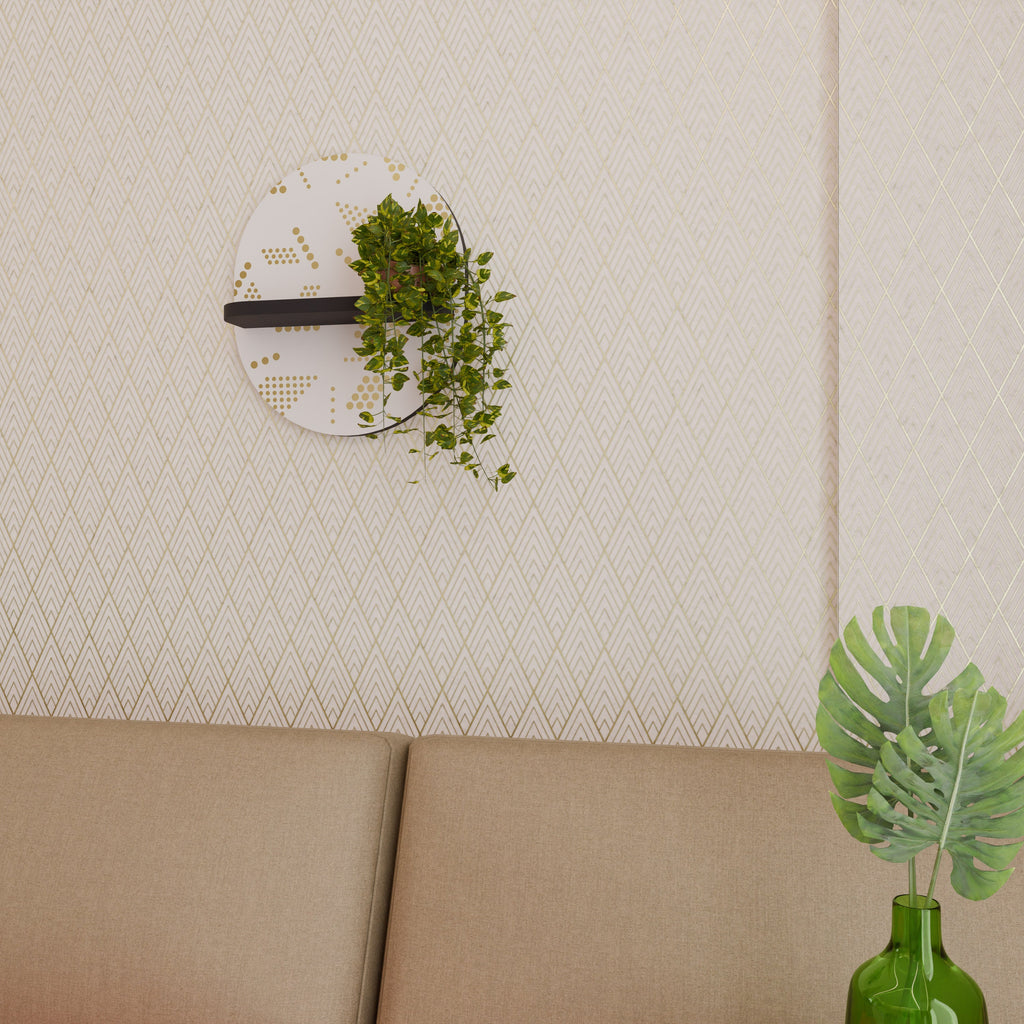 Étagère d'art ovale SPOTTED DAZE en finition noire