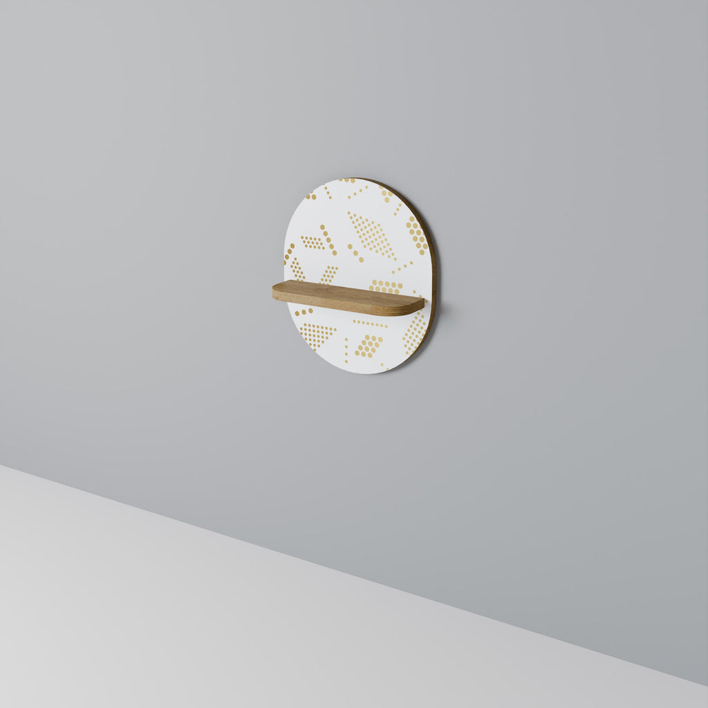 Étagère d'art ovale SPOTTED DAZE effet chêne