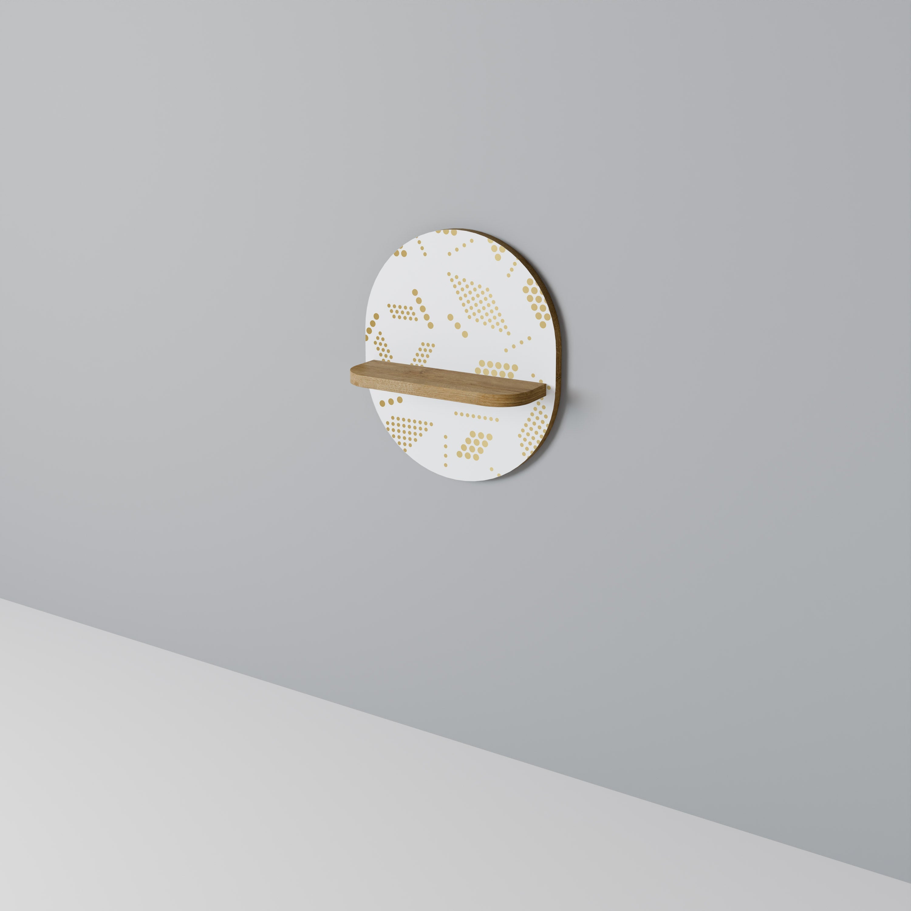 Étagère d'art ovale SPOTTED DAZE effet chêne