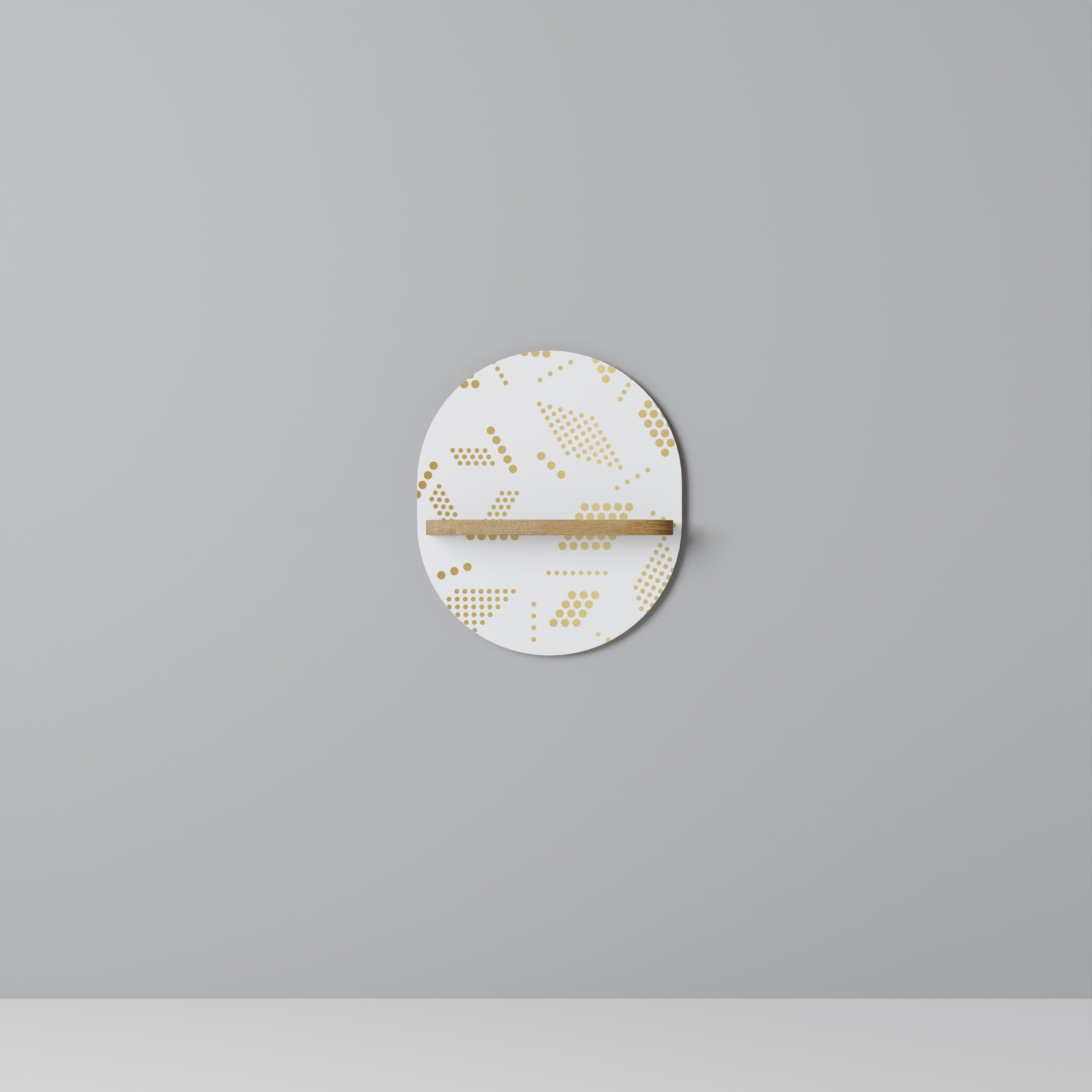 Étagère d'art ovale SPOTTED DAZE effet chêne