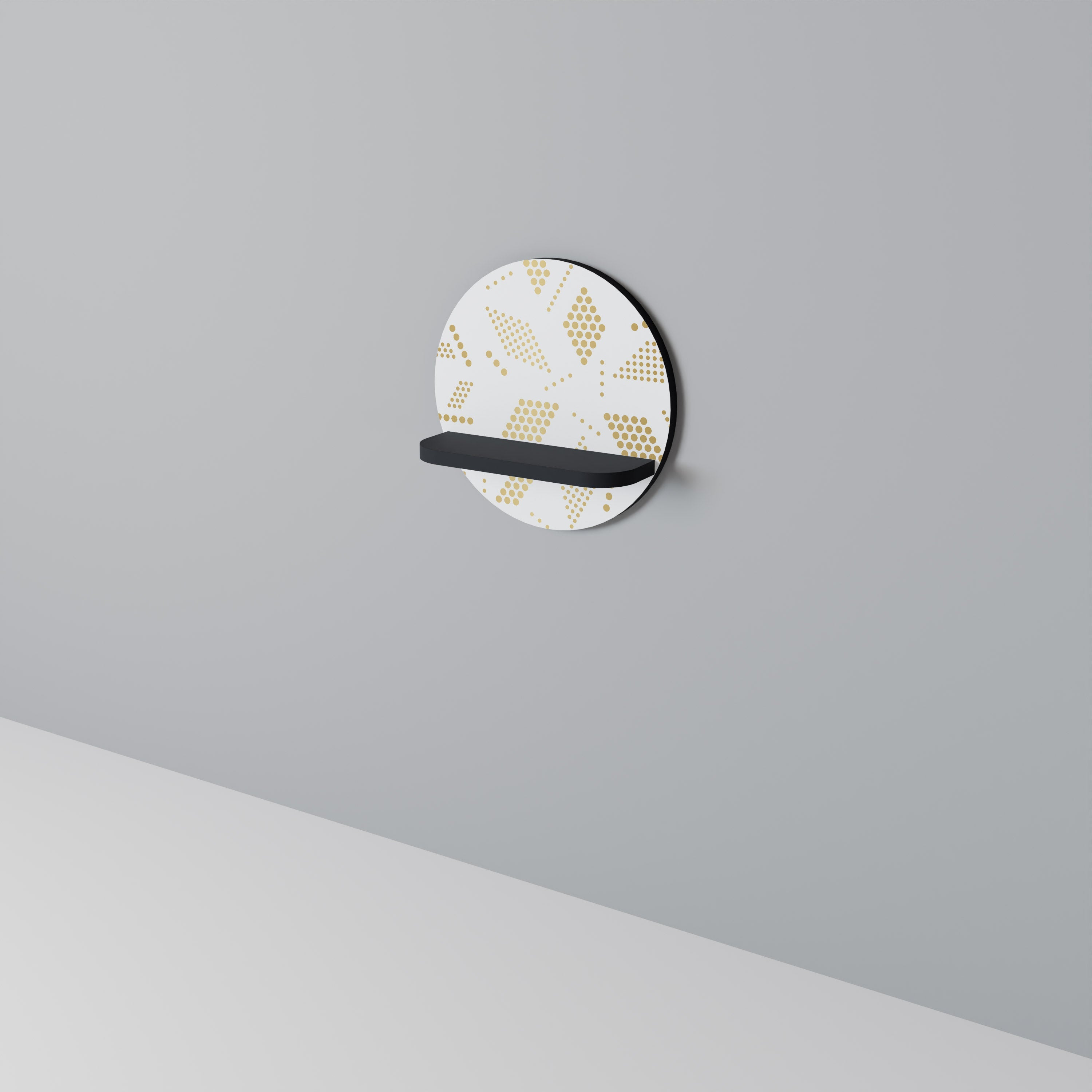 Étagère d'art ronde SPOTTED DAZE en finition noire