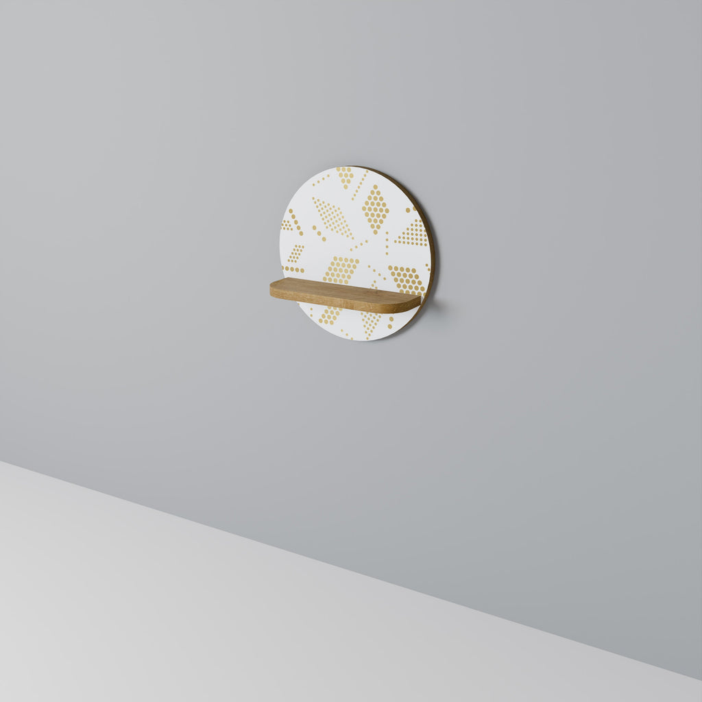 Étagère d'art ronde SPOTTED DAZE effet chêne