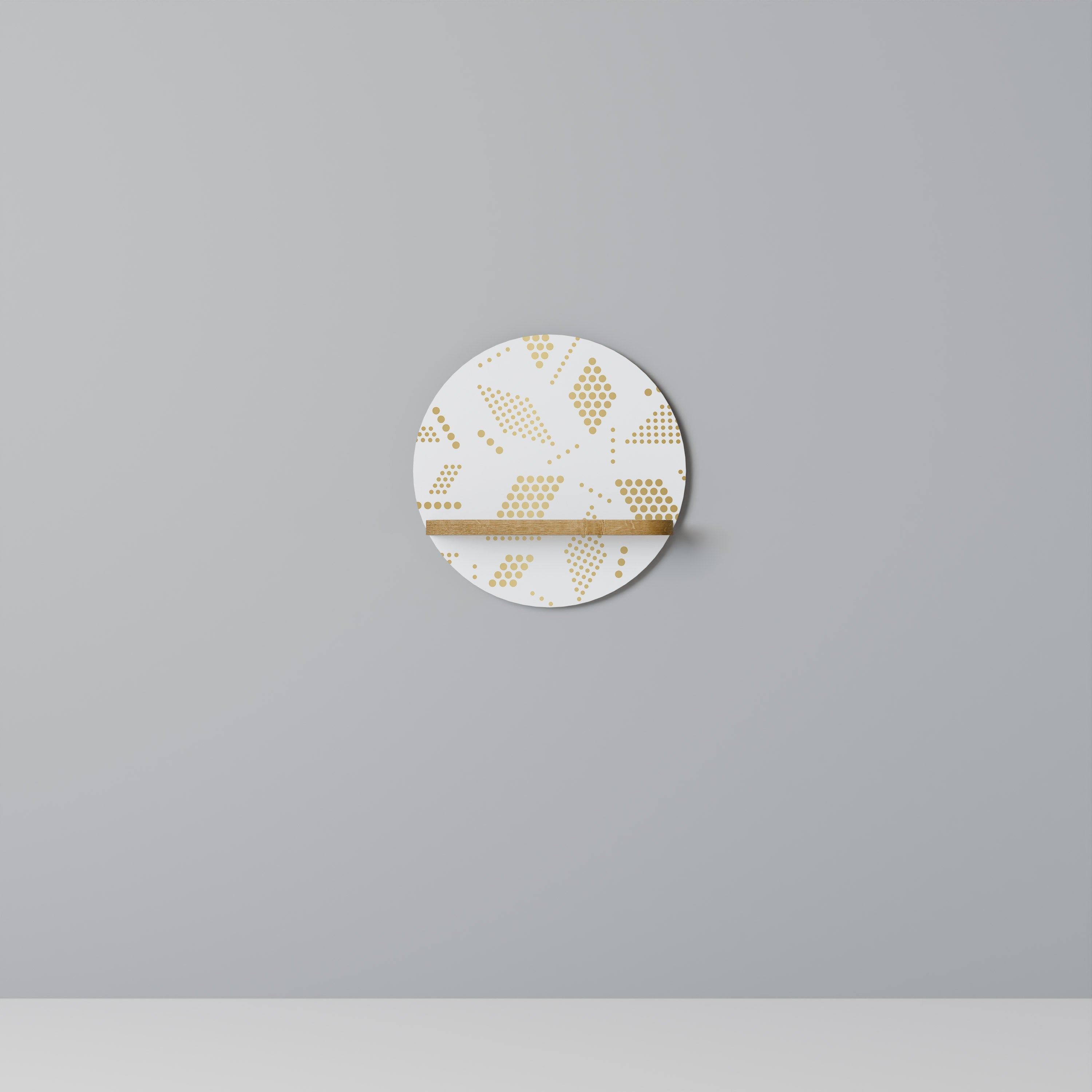 Étagère d'art ronde SPOTTED DAZE effet chêne