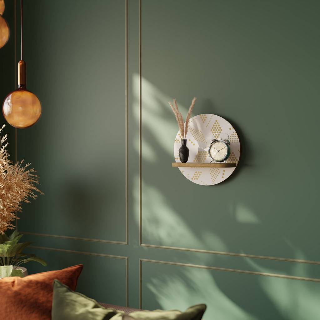 Étagère d'art ronde SPOTTED DAZE effet chêne