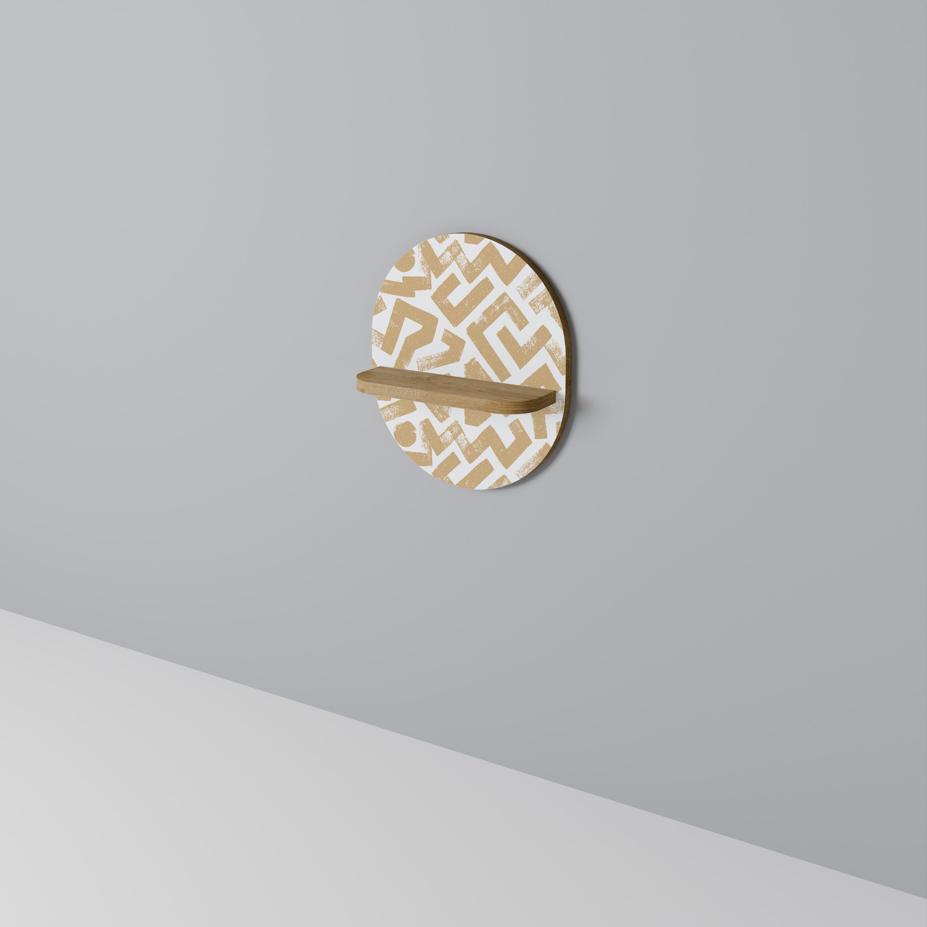 Étagère d'art ovale CLUSTER CRAFTS effet chêne