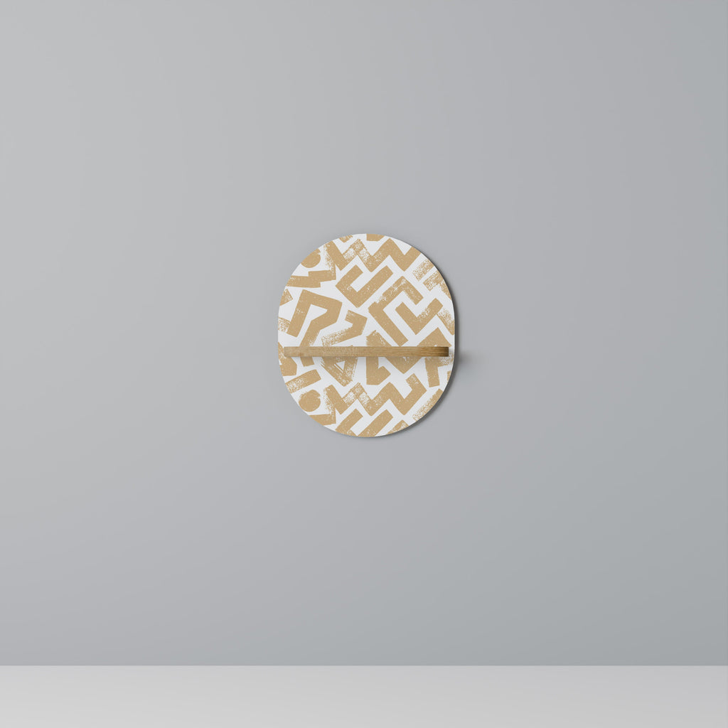 Étagère d'art ovale CLUSTER CRAFTS effet chêne