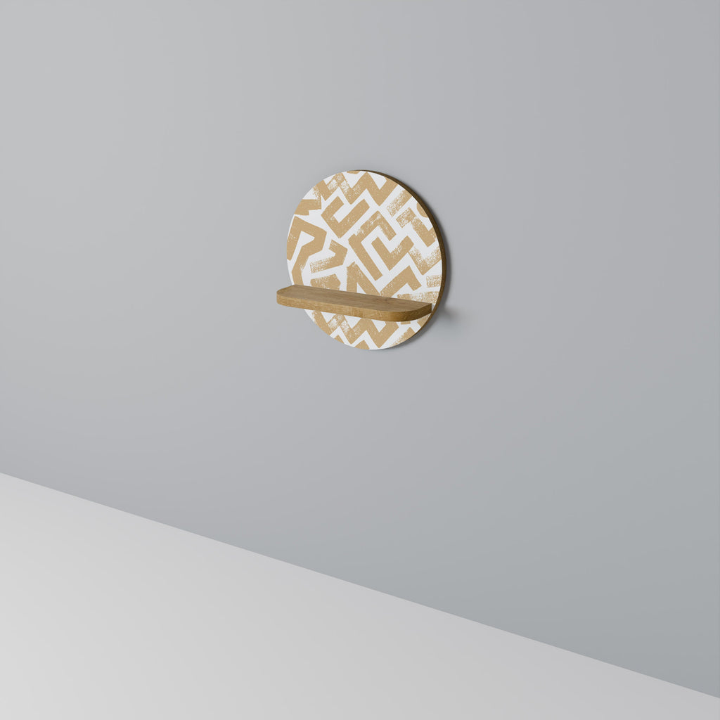 Étagère d'art ronde CLUSTER CRAFTS effet chêne