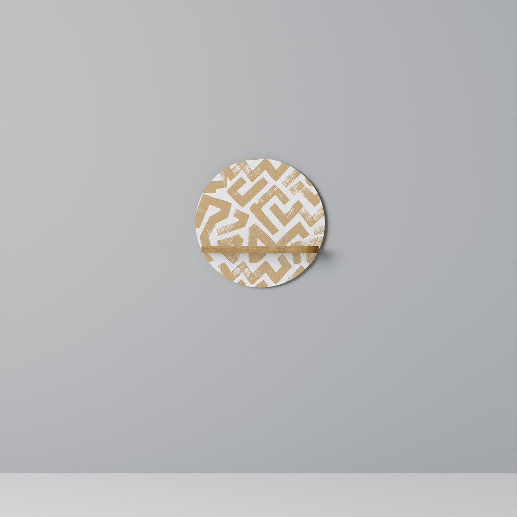 Étagère d'art ronde CLUSTER CRAFTS effet chêne