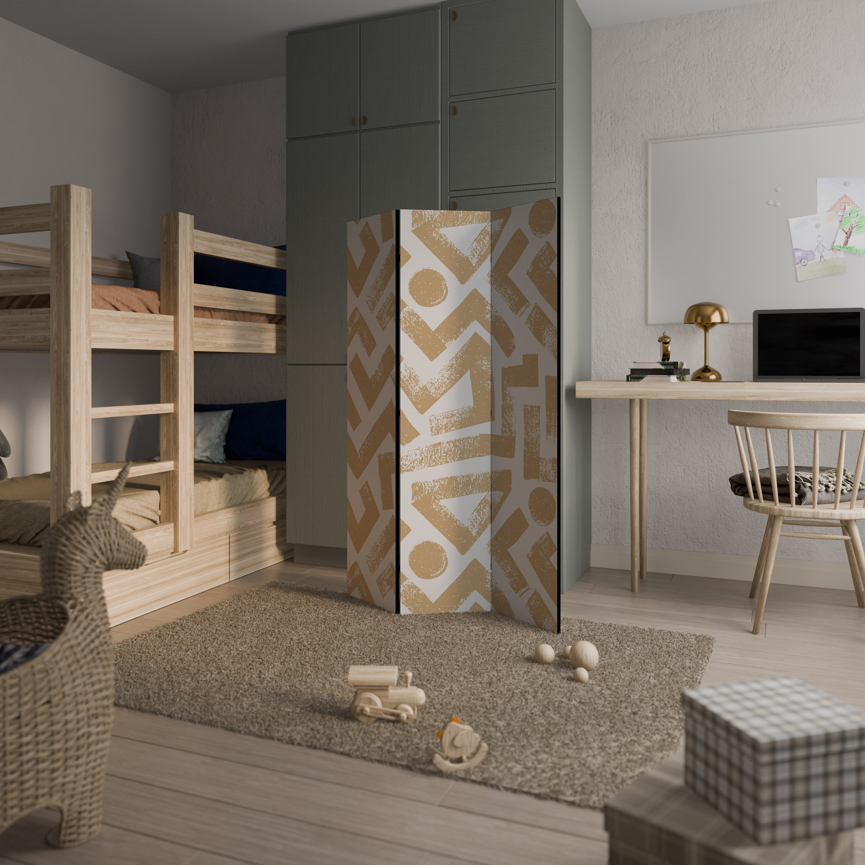 CLUSTER CRAFTS Cloison de séparation décorative à 3 panneaux