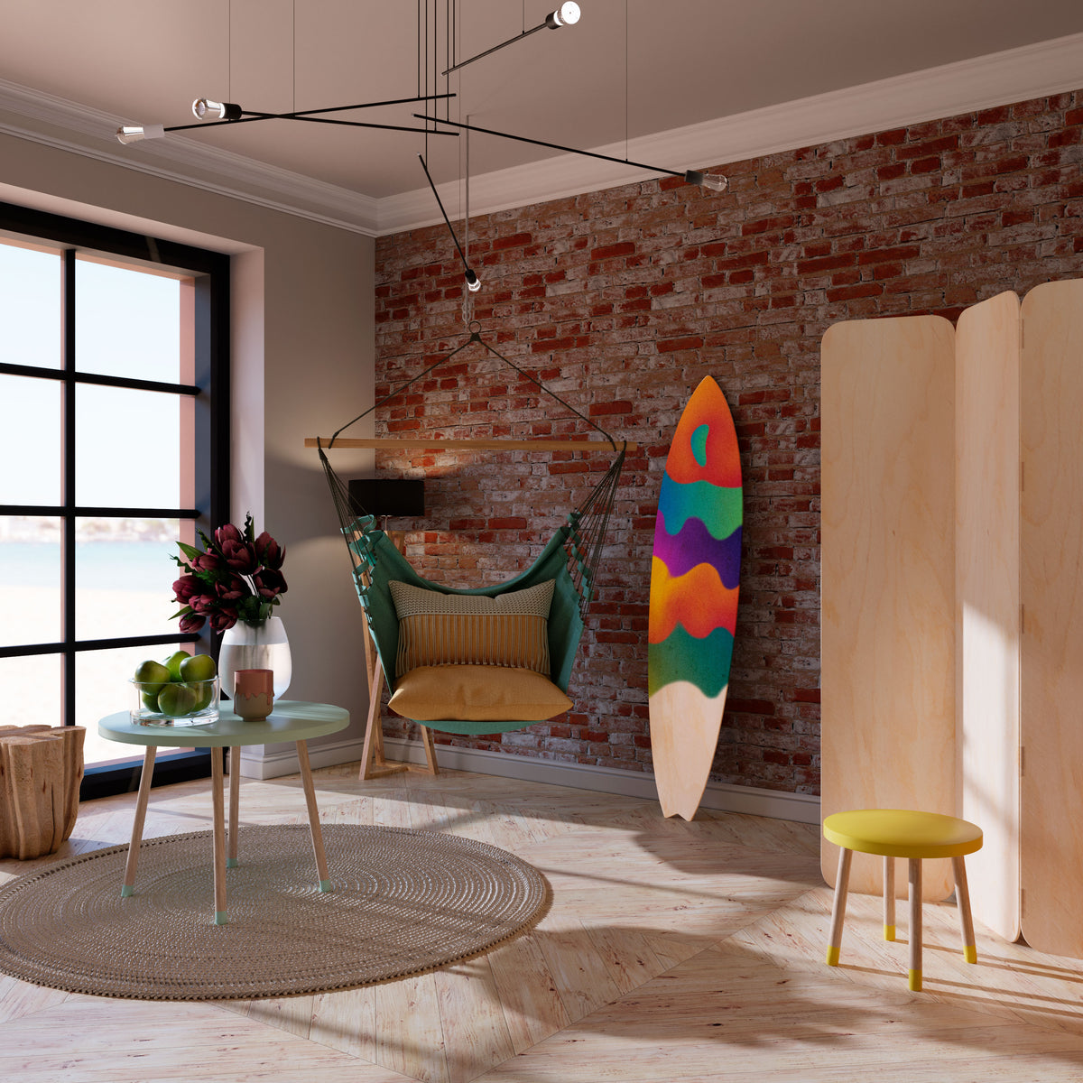 BRIGHT ESSENCE Surfboard Decorative Panel