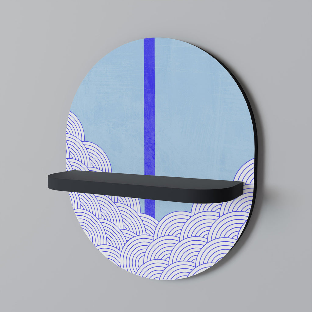 Étagère d'art ovale TIDAL STRIPE en finition noire