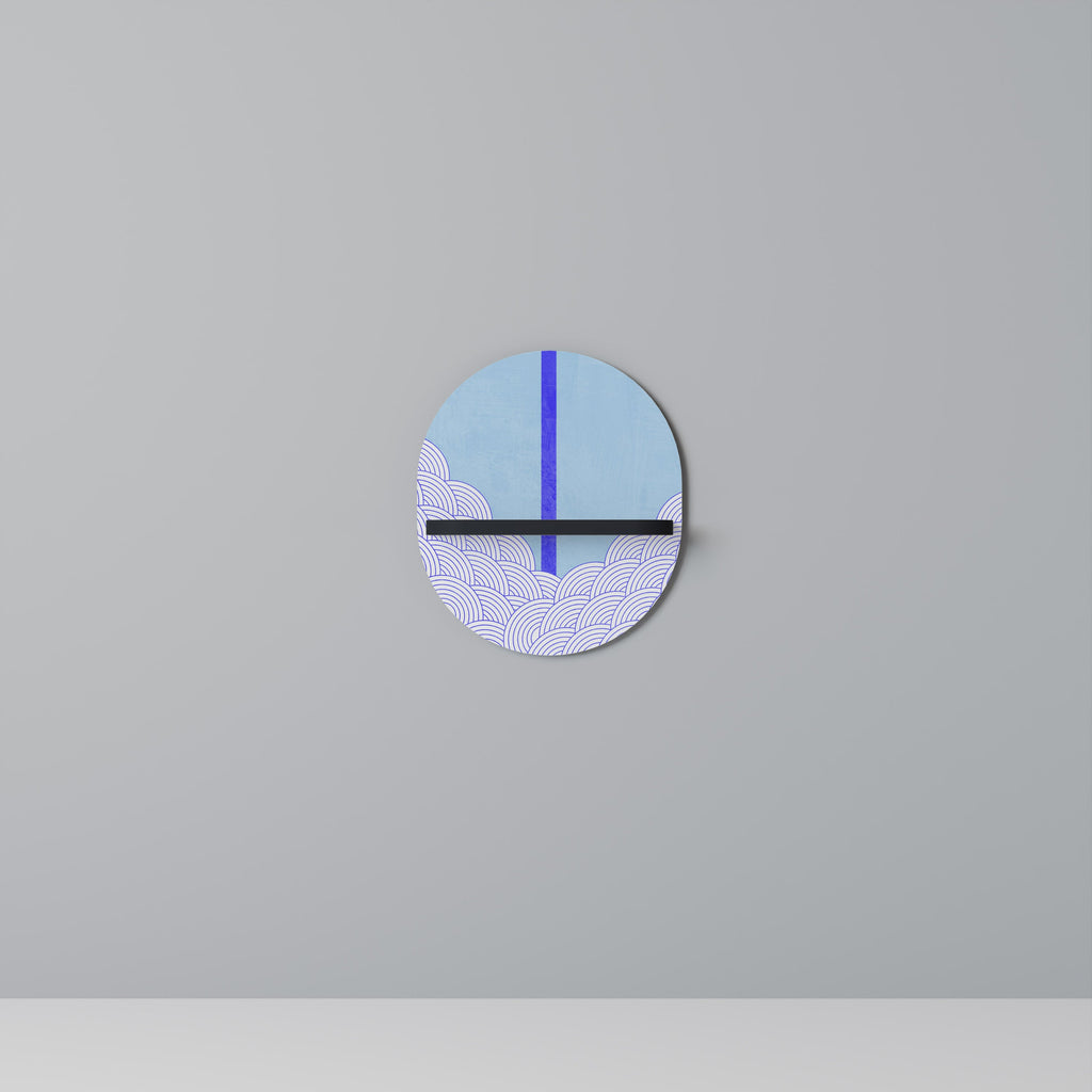 Étagère d'art ovale TIDAL STRIPE en finition noire