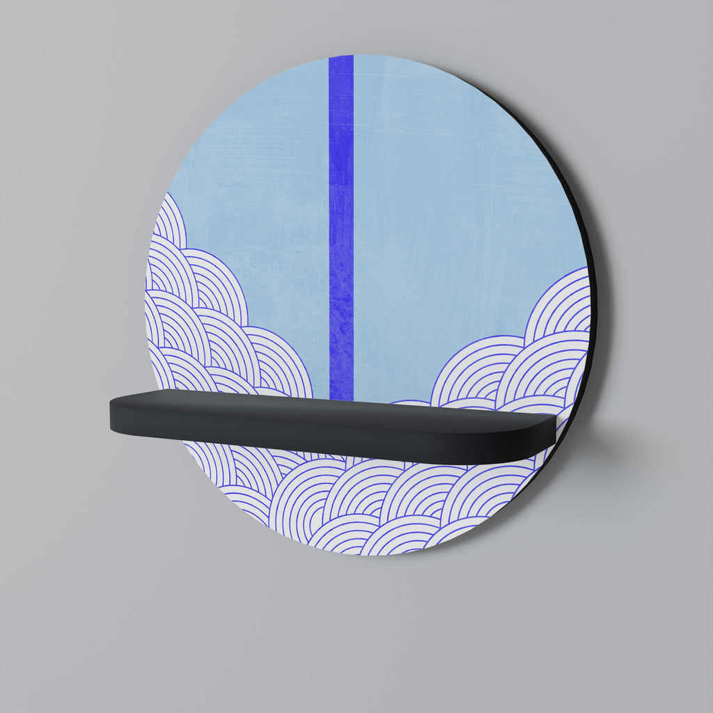 Étagère d'art ronde TIDAL STRIPE en finition noire