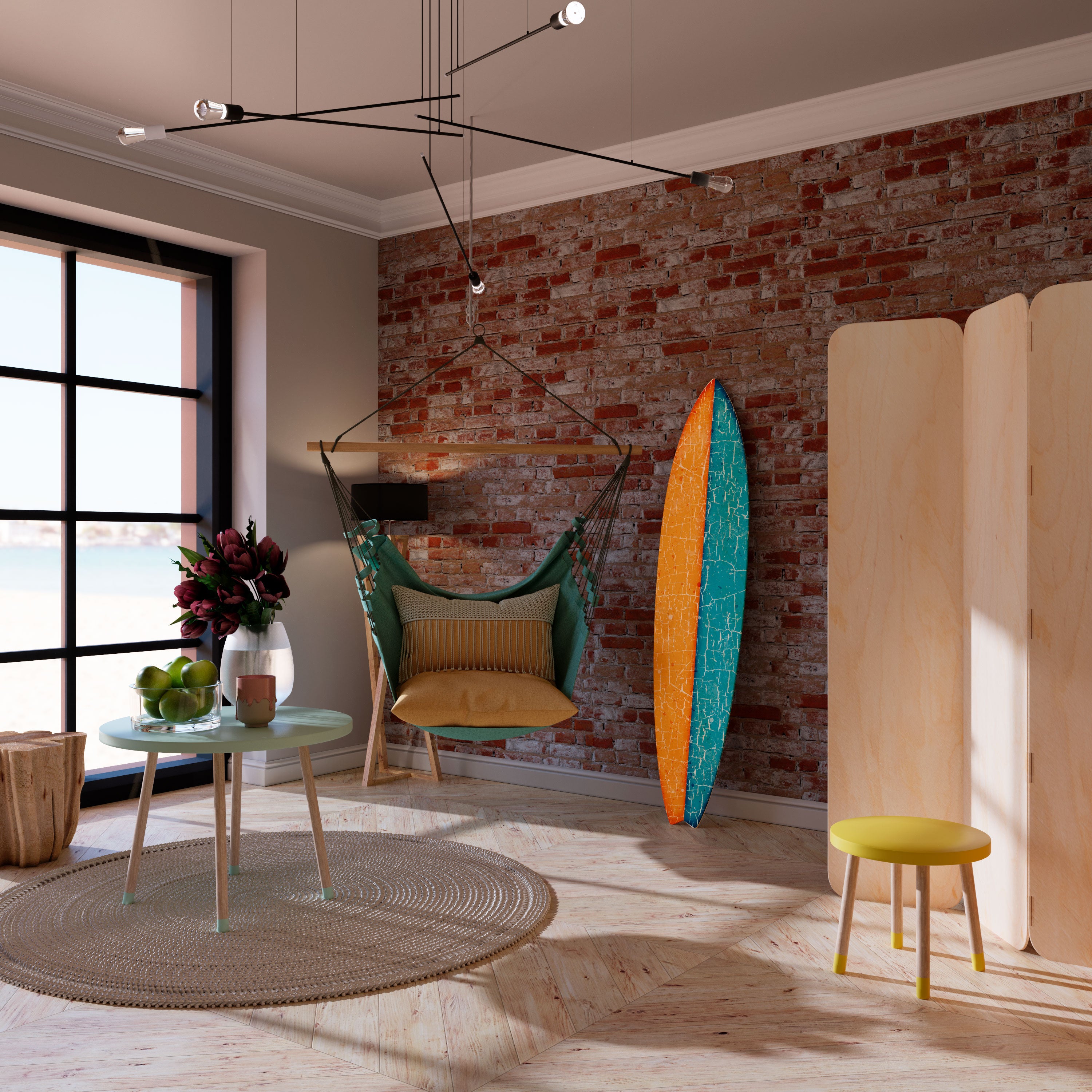 RUSTIC SHORE Surfboard Decorative Panel