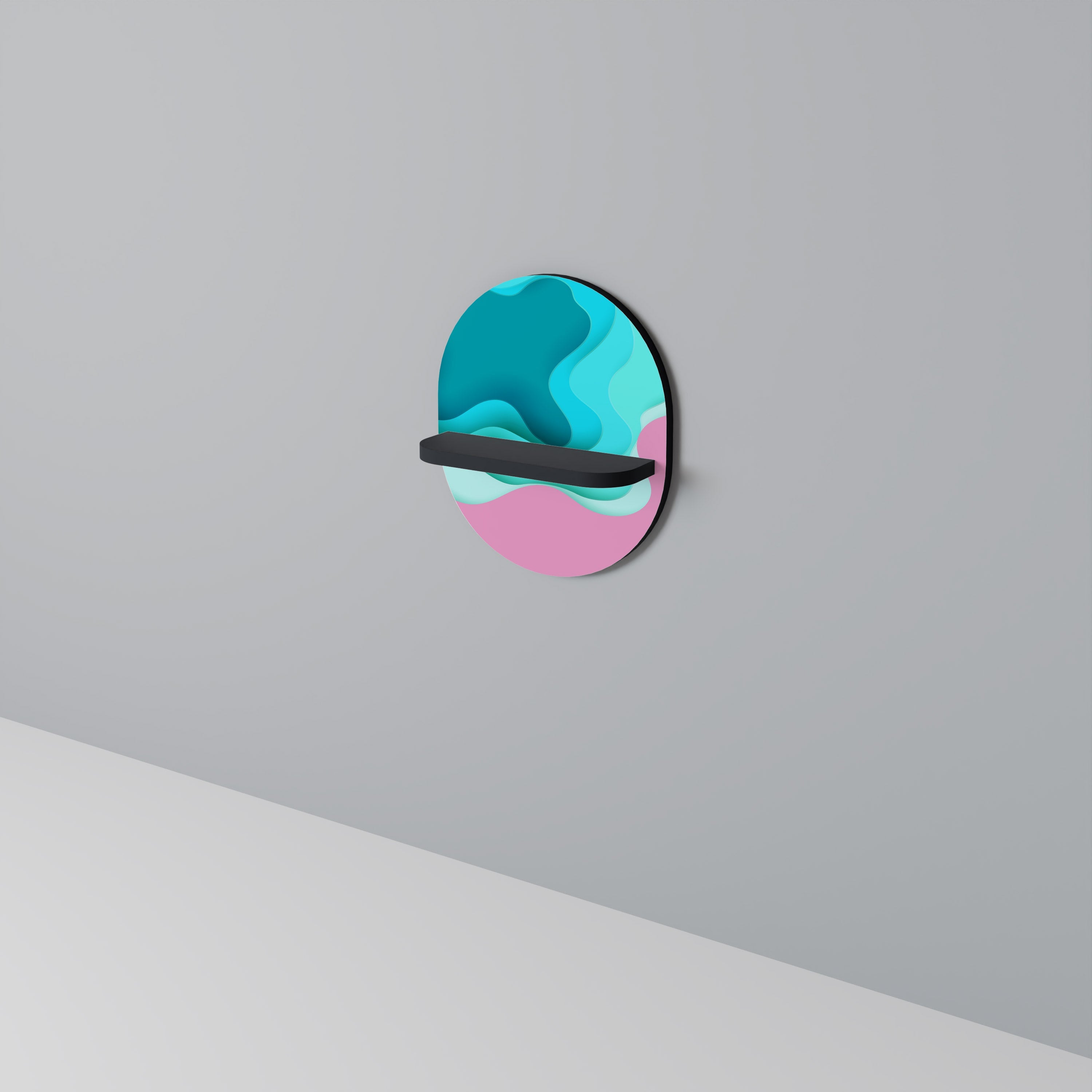 Étagère d'art ovale CYANIC ABYSS en finition noire