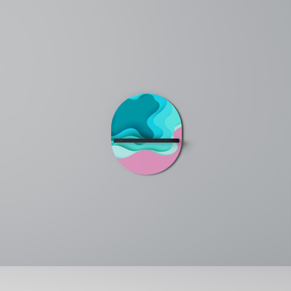 Étagère d'art ovale CYANIC ABYSS en finition noire