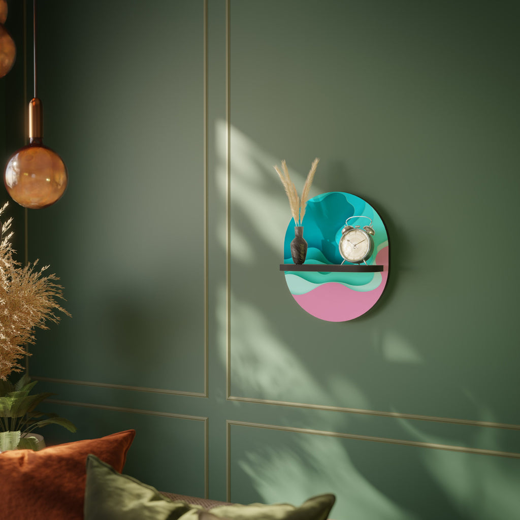 Étagère d'art ovale CYANIC ABYSS en finition noire