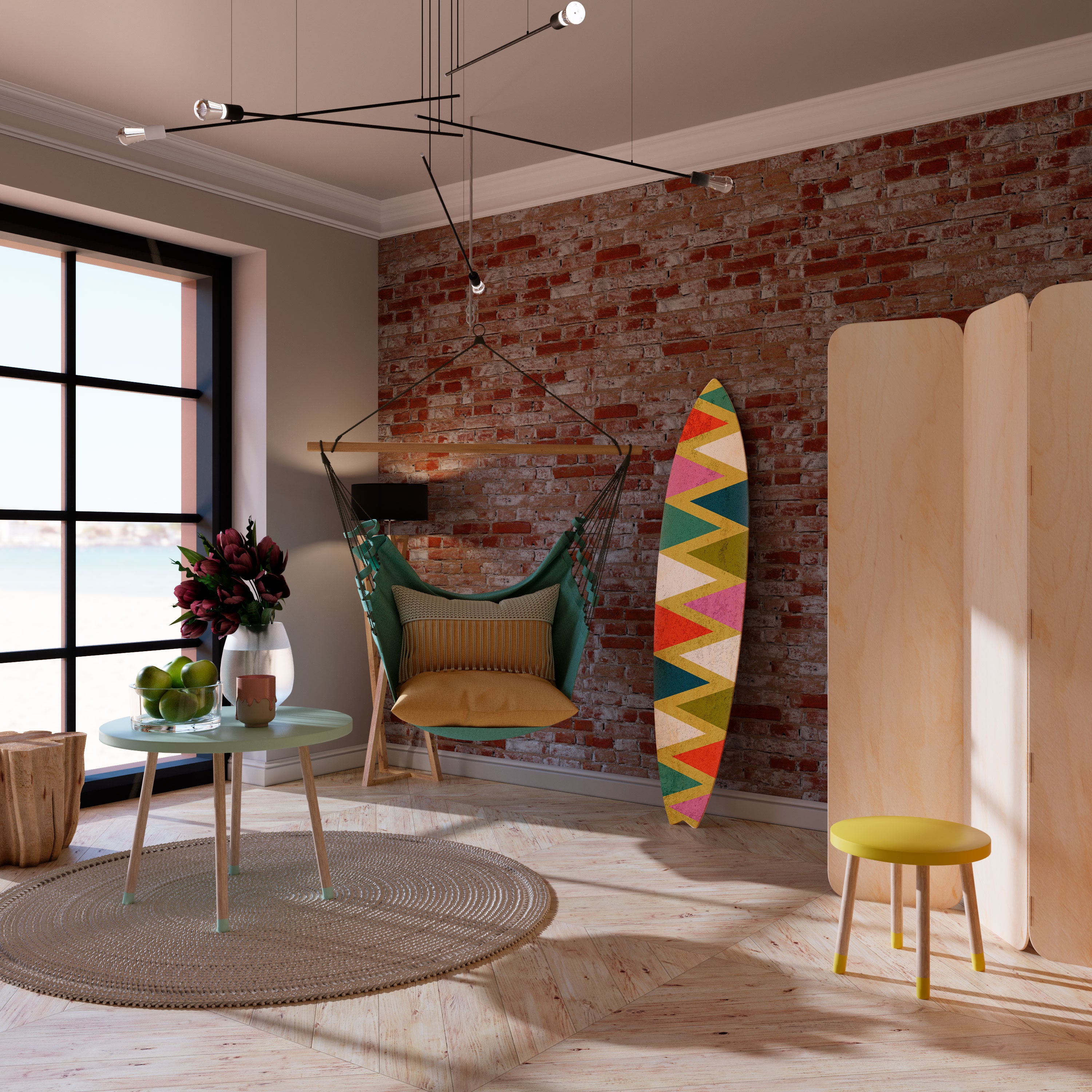 COLORFUL TRIANGLES Surfboard Decorative Panel