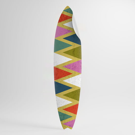 COLORFUL TRIANGLES Peel and Stick Surfboard Sticker